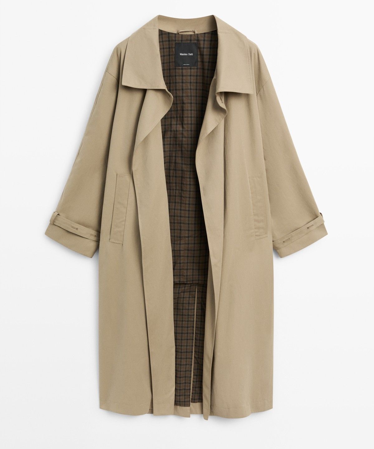 마시모두띠(MASSIMO DUTTI) 버클 디테일 롱 트렌치코트