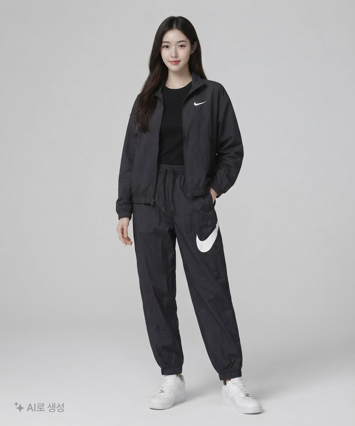 나이키(NIKE) 스포츠웨어 에센셜 미드라이즈 팬츠 W - 블랙:화이트 / DM6184-010 XS