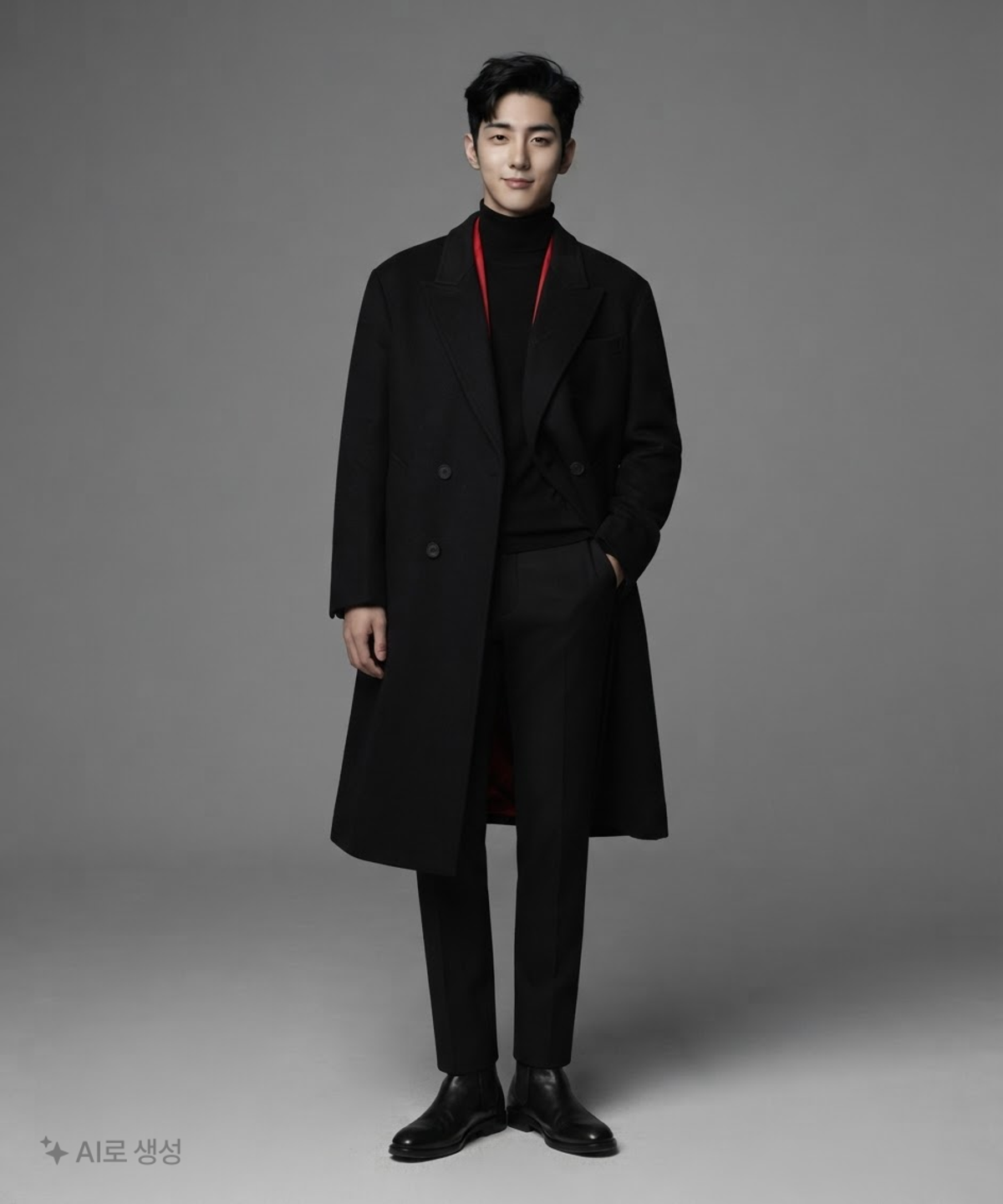 무신사 스탠다드(MUSINSA STANDARD) [양갱 컬래버] 캐시미어 블렌드 디태처블 후드 더블 맥시 코트 XL