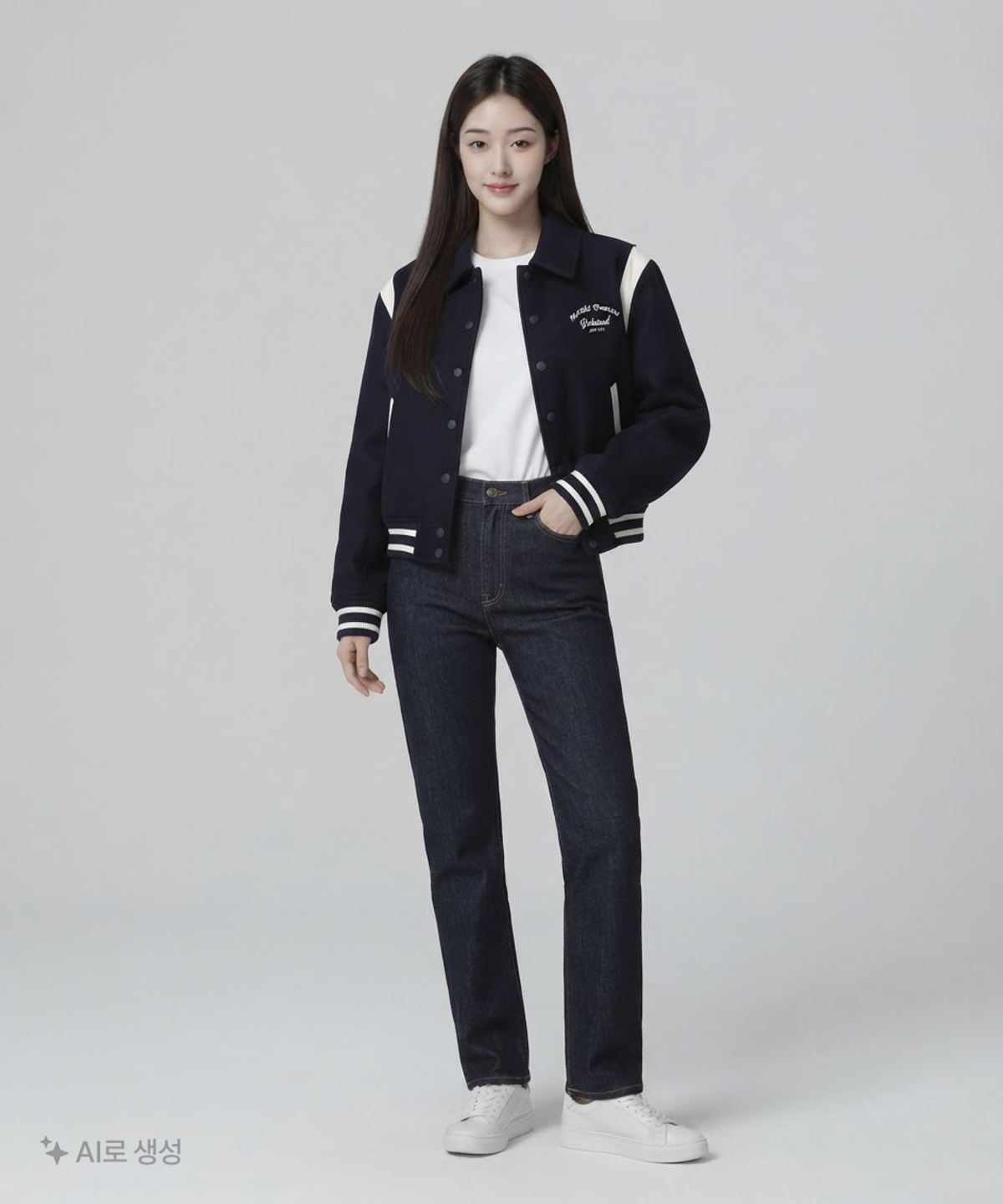 마리떼 프랑소와 저버(MARITHÉ + FRANҪOIS GIRBAUD) CHAIN LOGO VARSITY JACKET S