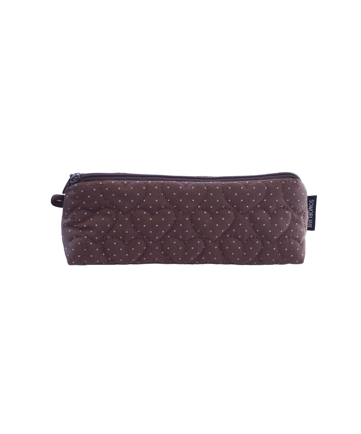 소월리안(SOWORLIAN) 삼각지퍼 펜슬파우치_쁘띠도트 Brownie