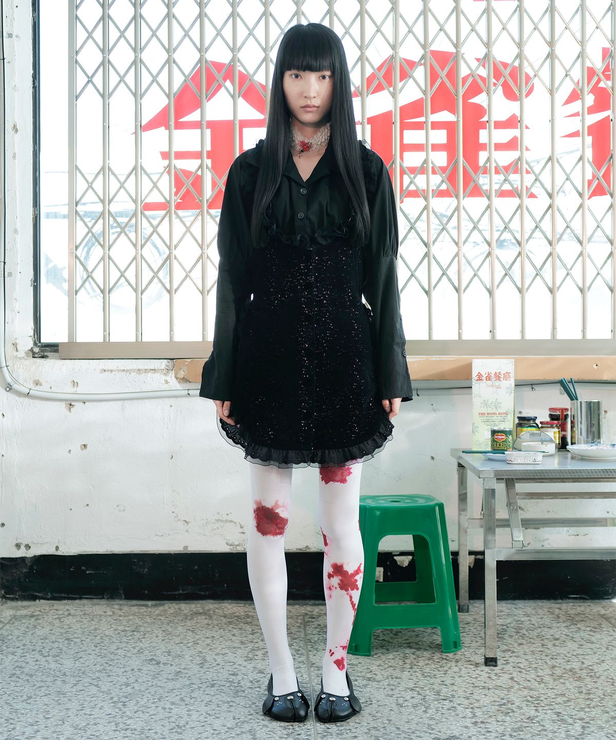 유쓰배쓰(YOUTHBATH) YB x xiuxiu Frill Apron Dress