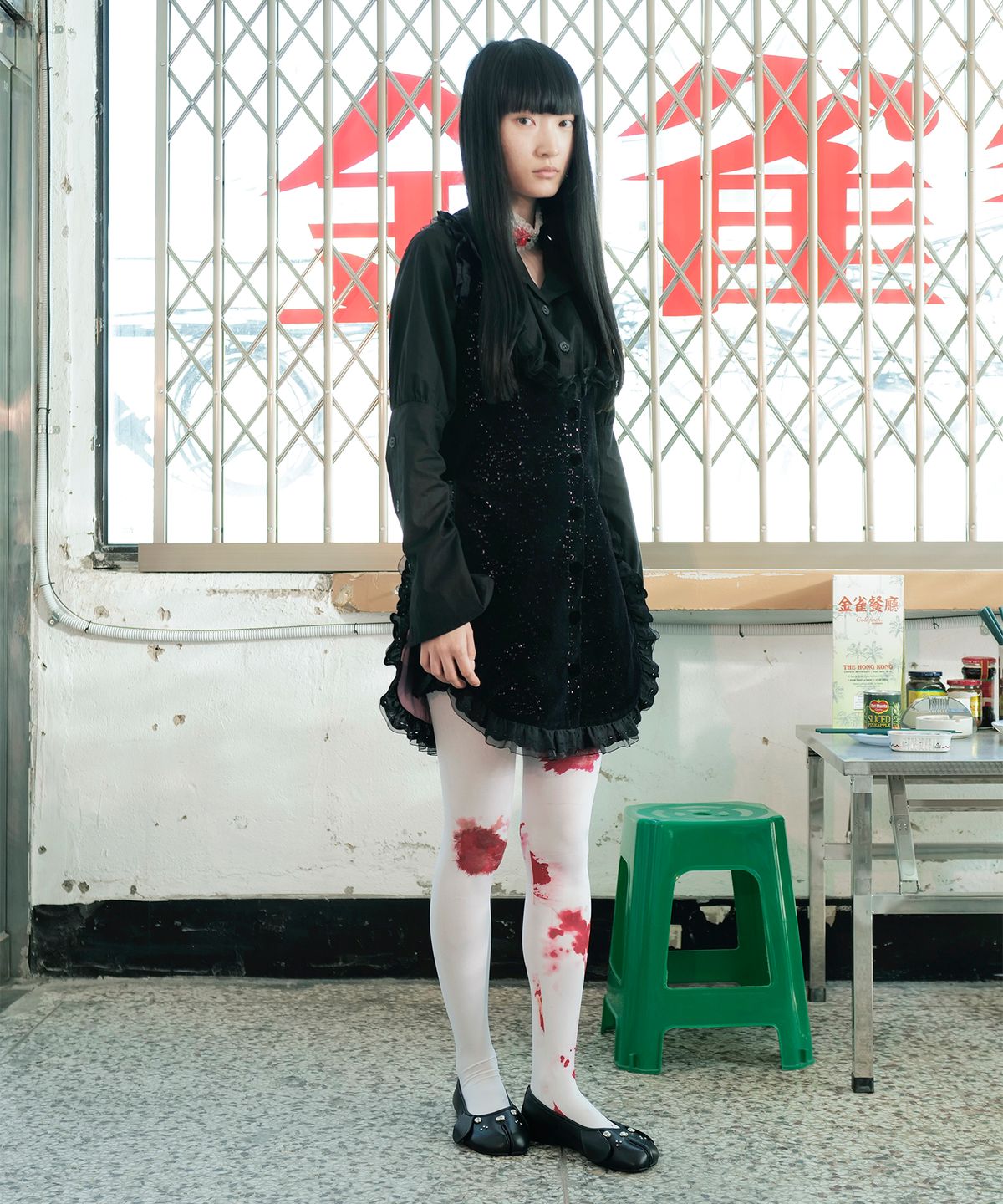 유쓰배쓰(YOUTHBATH) YB x xiuxiu Frill Apron Dress