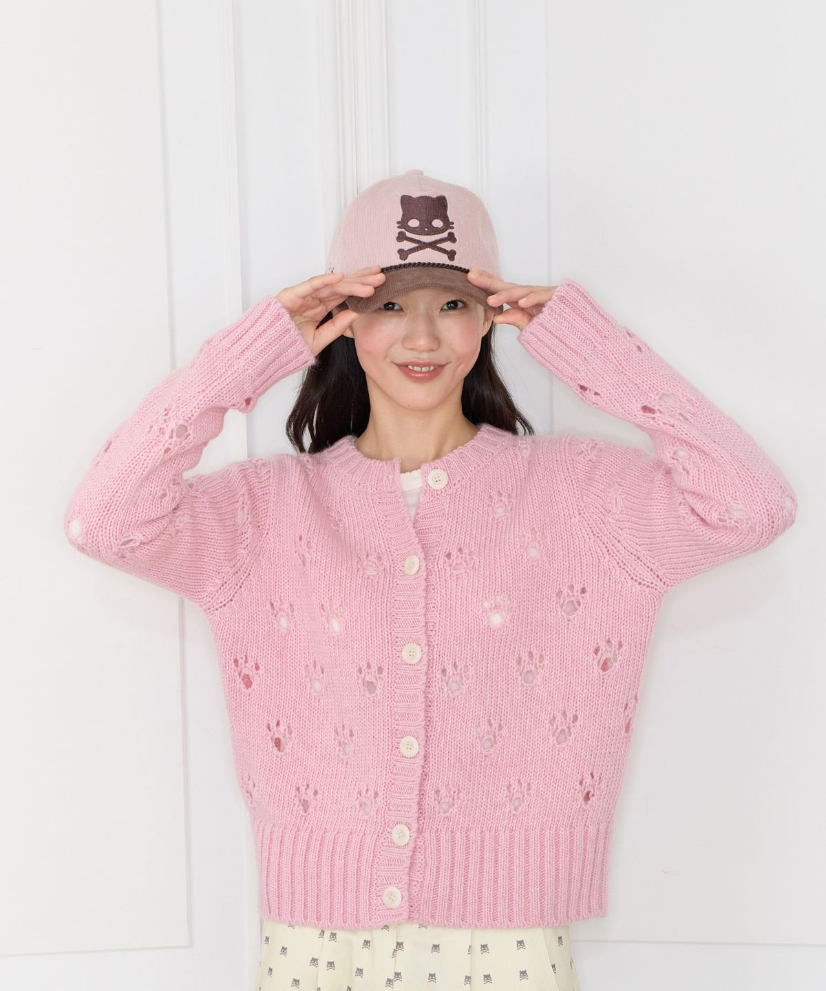 샤키리(SHAKIRI) 샤키리 포우 울 가디건 (핑크)