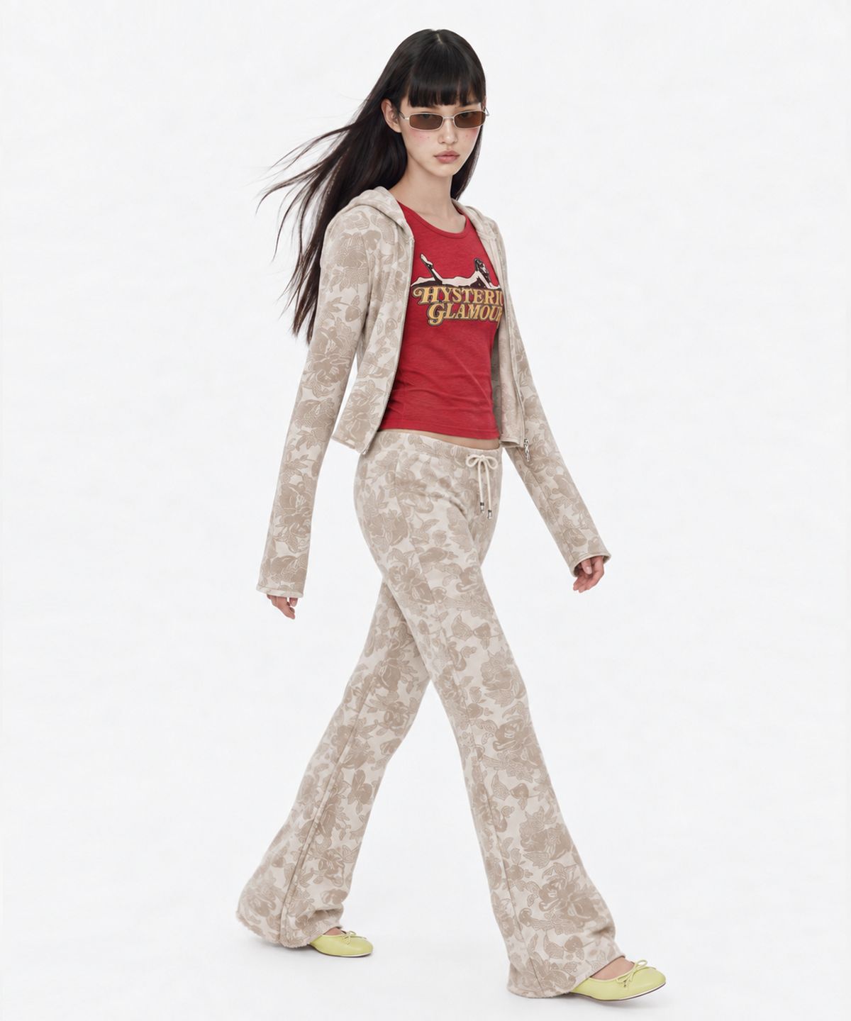 루루서울(LOULOUSEOUL) LILY WESTERN BOOTCUT JERSEY (IVORY)