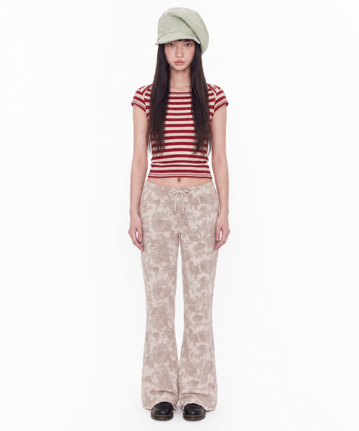 루루서울(LOULOUSEOUL) LILY WESTERN BOOTCUT JERSEY (IVORY)
