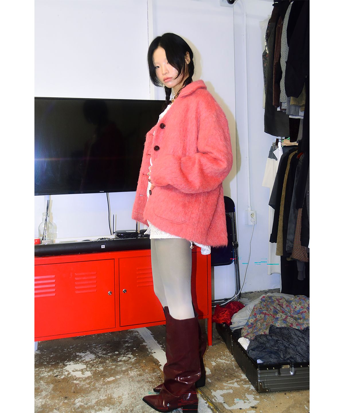 스틸레써디(STILLLETHARDY) 알파카 플라밍고 재킷
