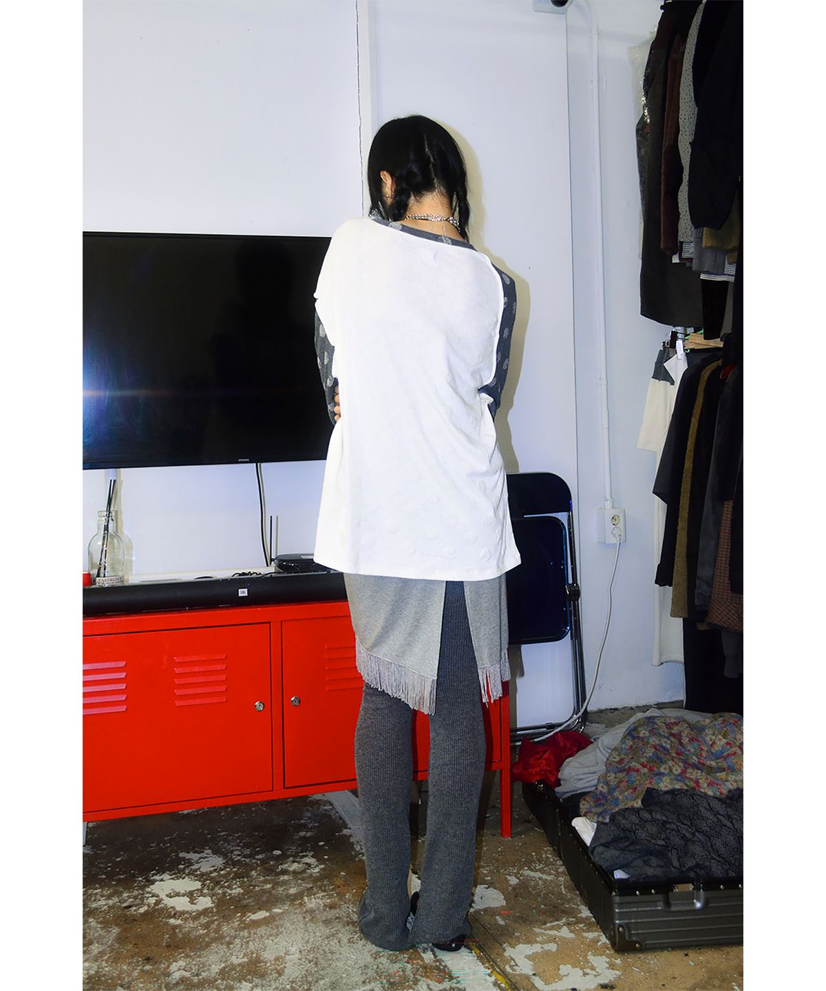 스틸레써디(STILLLETHARDY) 니턱 핀턱 레깅스: 그레이