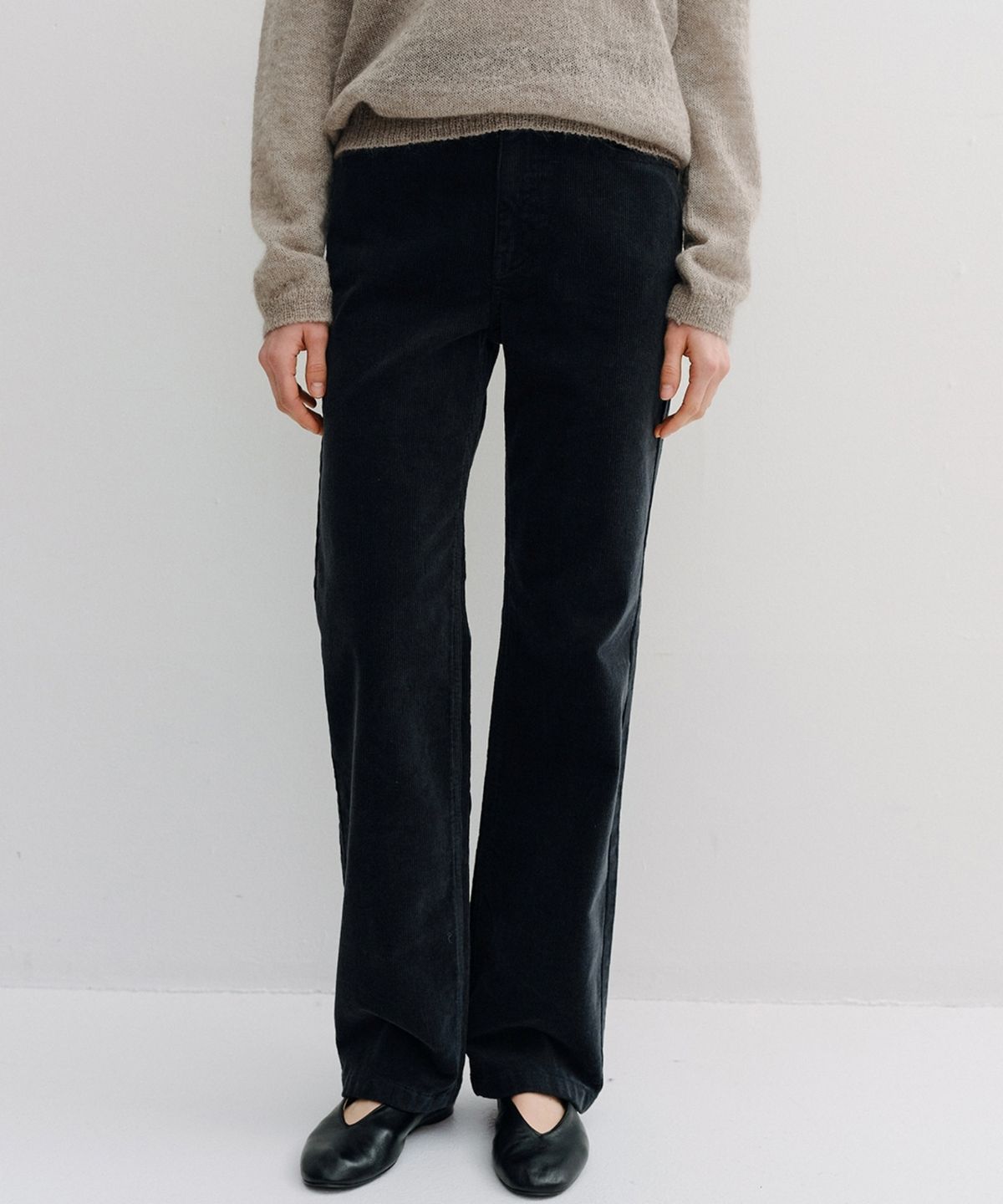 블랭크03(BLANK03) relaxed straight corduroy pants (vintage navy)