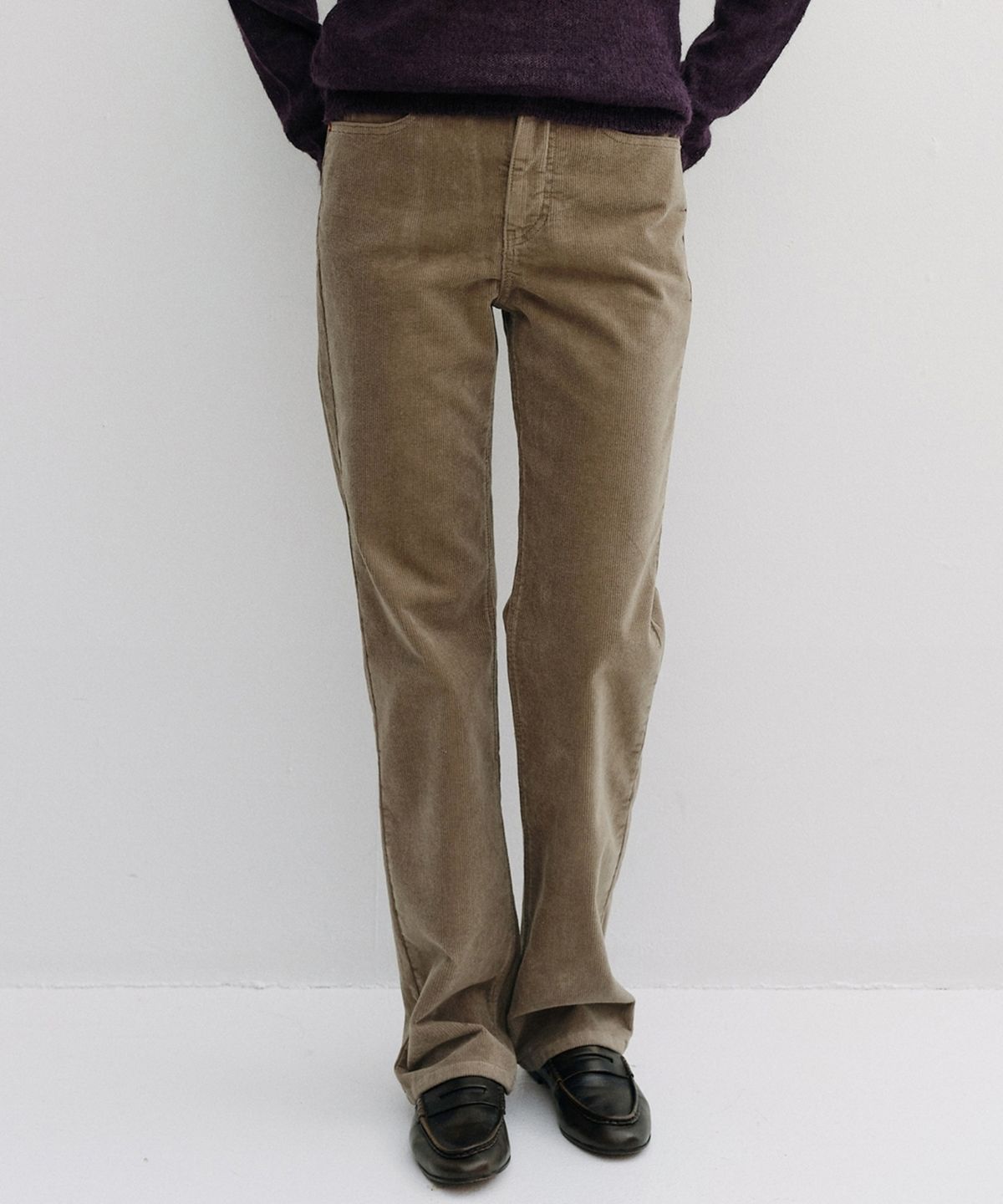 블랭크03(BLANK03) relaxed straight corduroy pants (vintage beige)