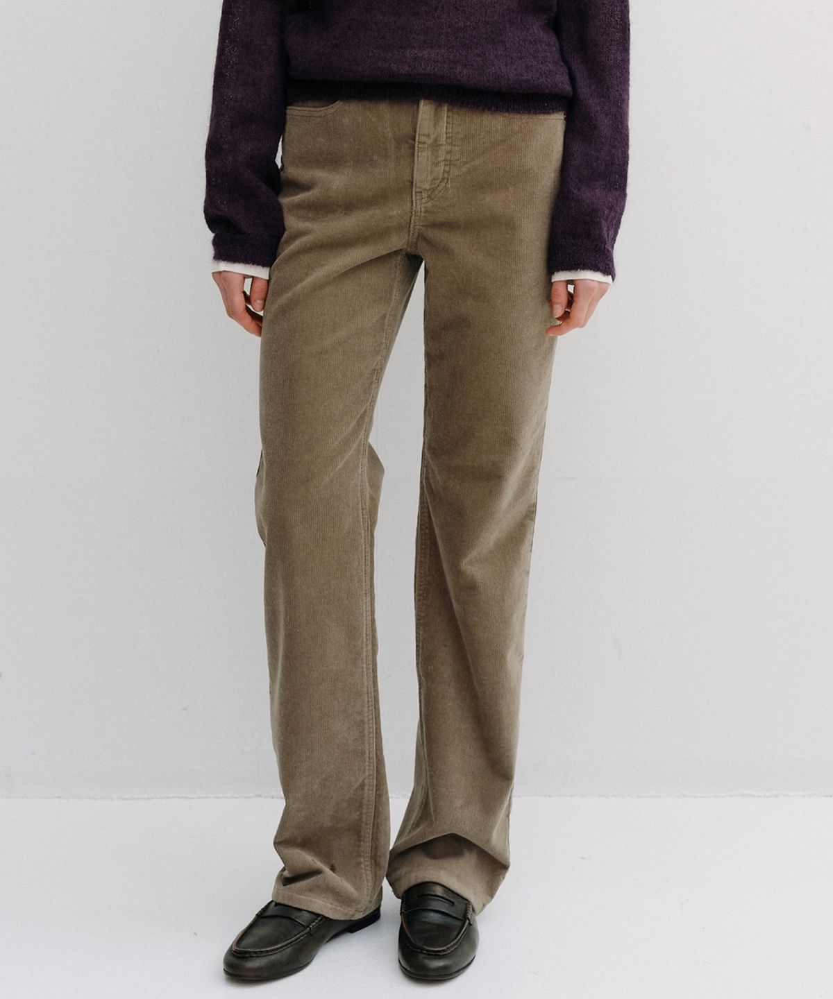 블랭크03(BLANK03) relaxed straight corduroy pants (vintage beige)