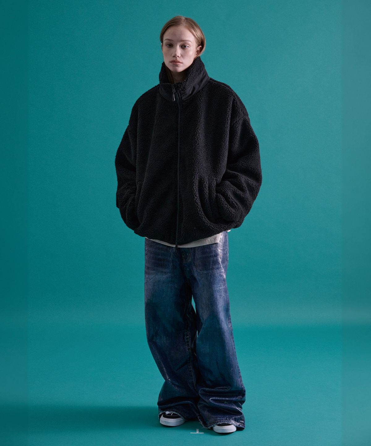 카이소(KYSO) [Trend Space x KYSO] Loose Fit Coated Denim Blue