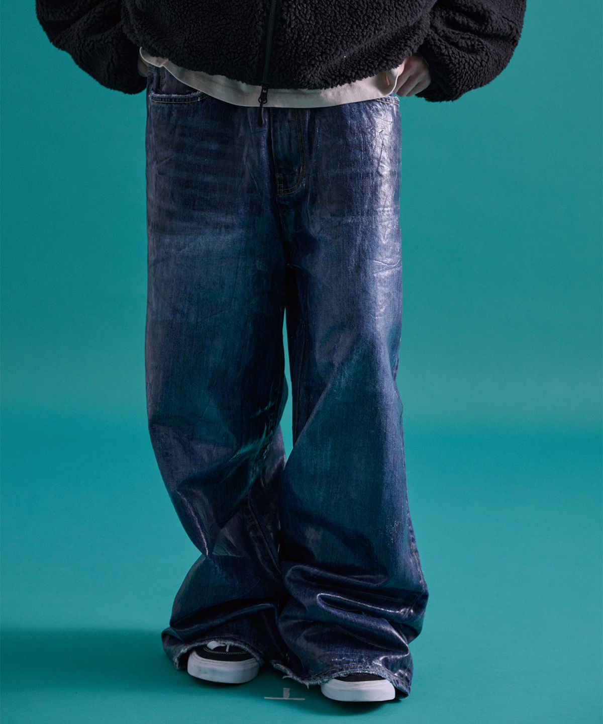 카이소(KYSO) [Trend Space x KYSO] Loose Fit Coated Denim Blue