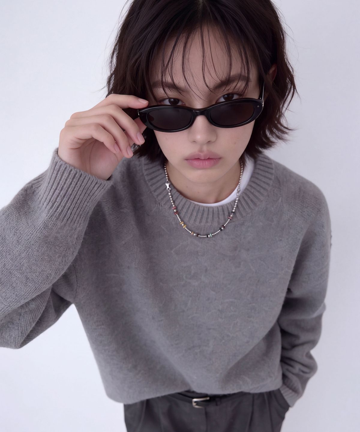 파르피니(PARPINI) 써지컬스틸 프리즘 쉘 네크리스