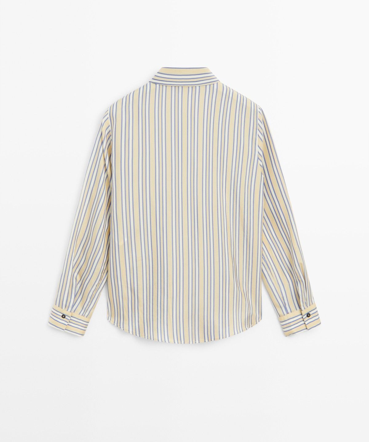마시모두띠(MASSIMO DUTTI) 스웨이드 디테일 스트라이프 플루이드 셔츠