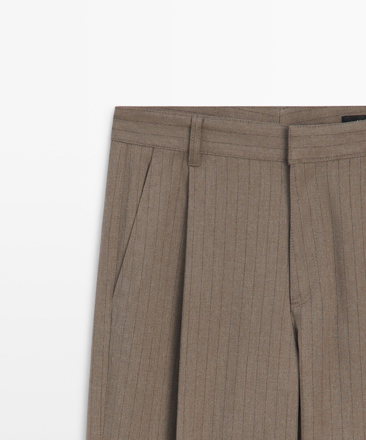 마시모두띠(MASSIMO DUTTI) 와이드 레그 핀스트라이프 팬츠