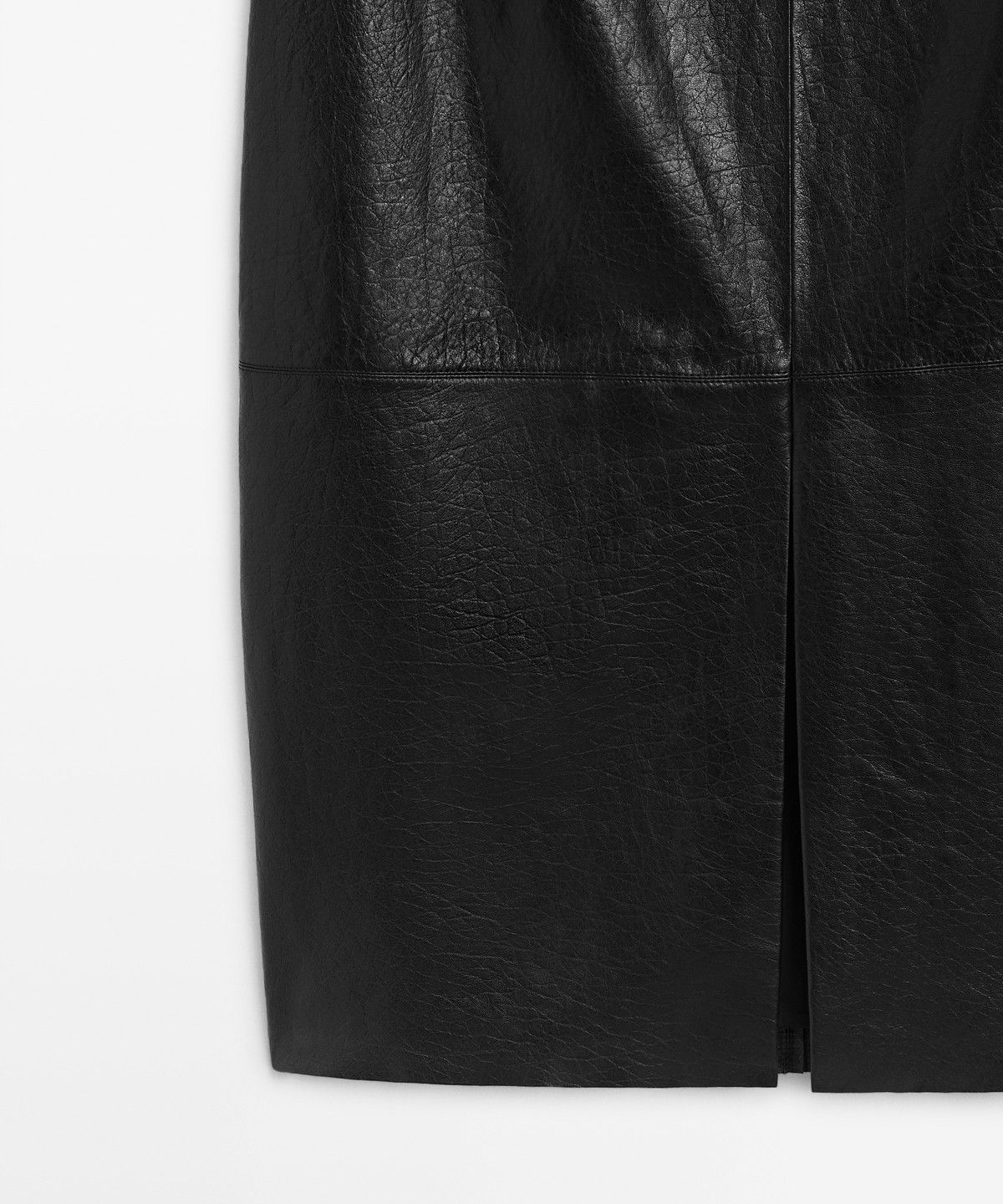 마시모두띠(MASSIMO DUTTI) 벌룬 실루엣 나파 가죽 미디 스커트