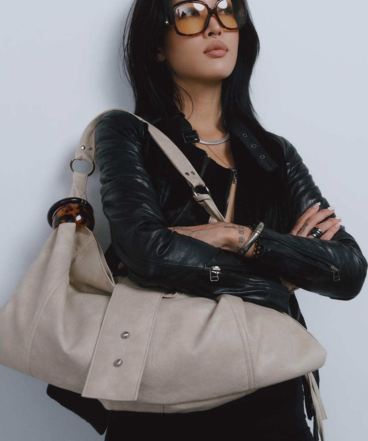 피시아(PICEA) Grid Bag [Washed Beige]