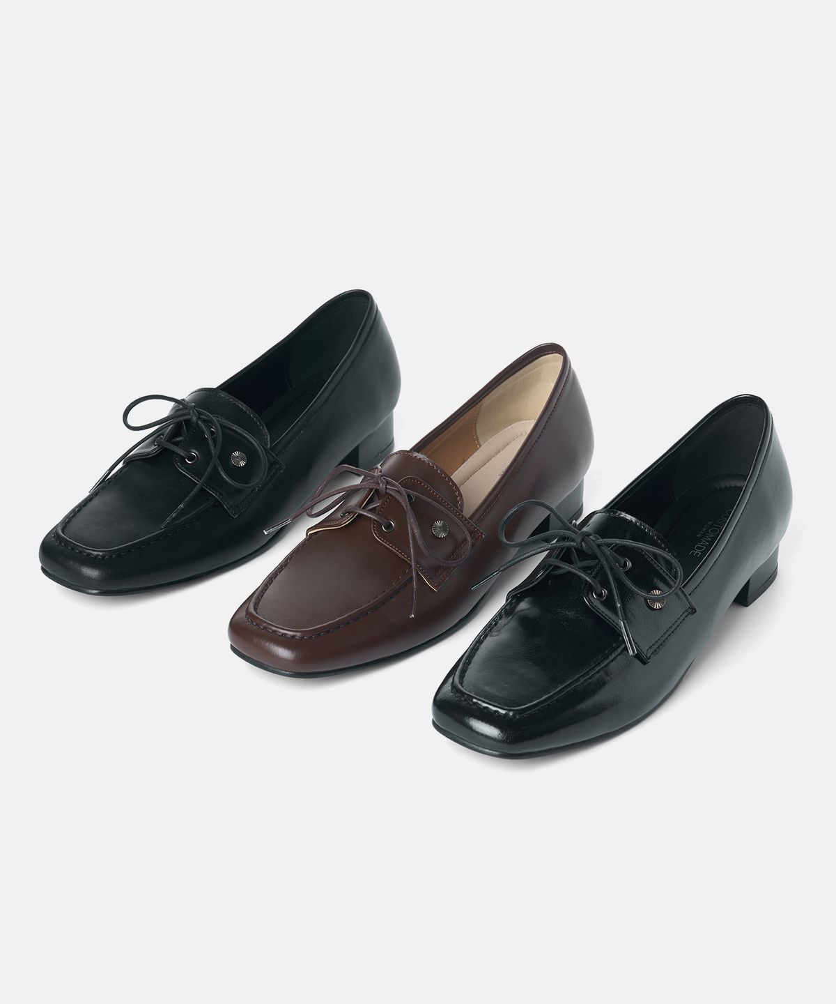 커스텀에이드 우먼(CUSTOMADE WOMAN) 로웬 빈티지 로퍼 힐 3/6cm (CW0113DBR)