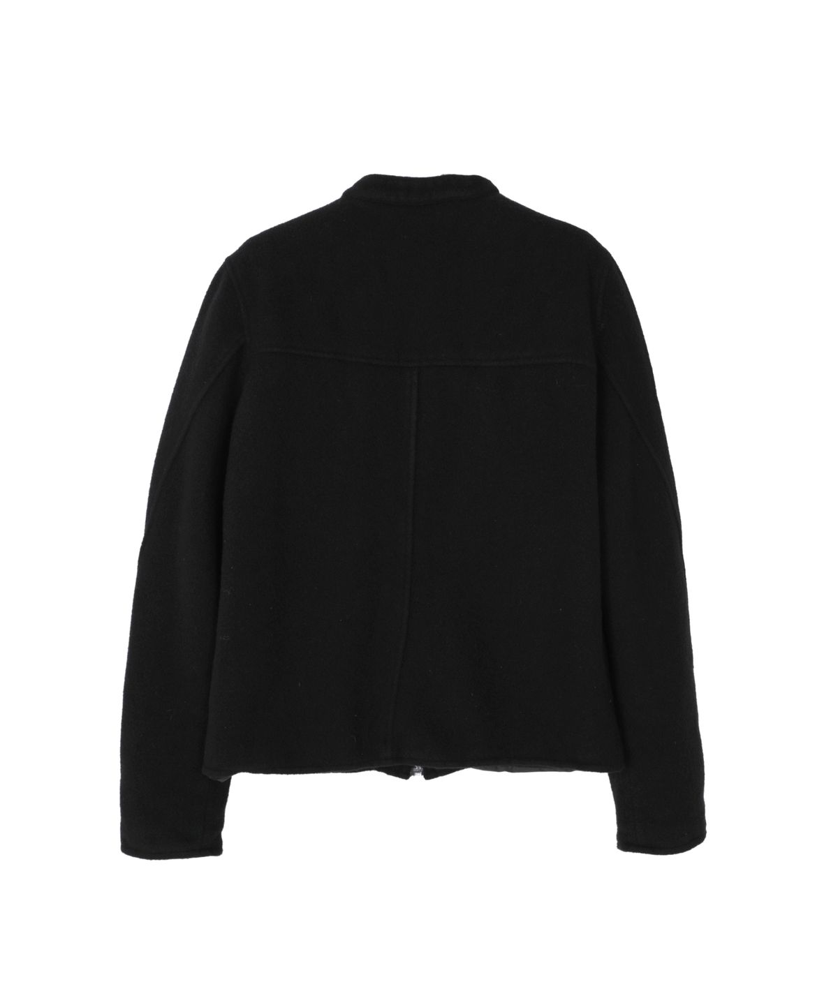 더뮤지엄비지터(THEMUSEUMVISITOR) WASHED WOOL MULTI-ZIP JACKET (BLACK)