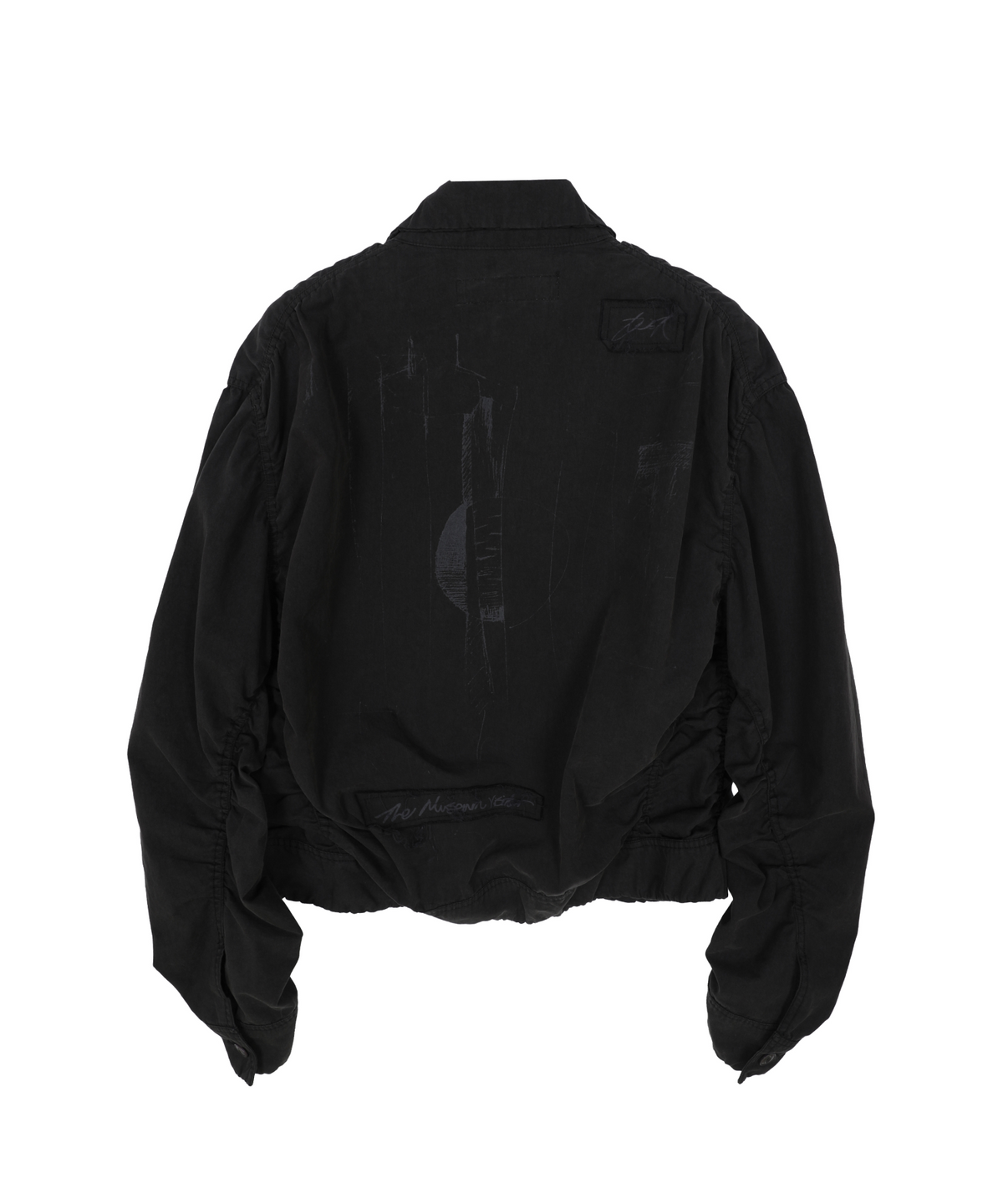 더뮤지엄비지터(THEMUSEUMVISITOR) WASHED WRINKLE ZIP UP JACKET (BLACK)