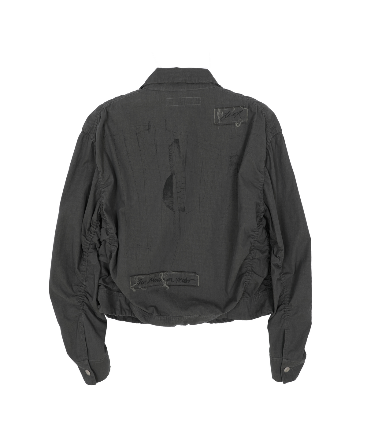 더뮤지엄비지터(THEMUSEUMVISITOR) WASHED WRINKLE ZIP UP JACKET (KHAKI)