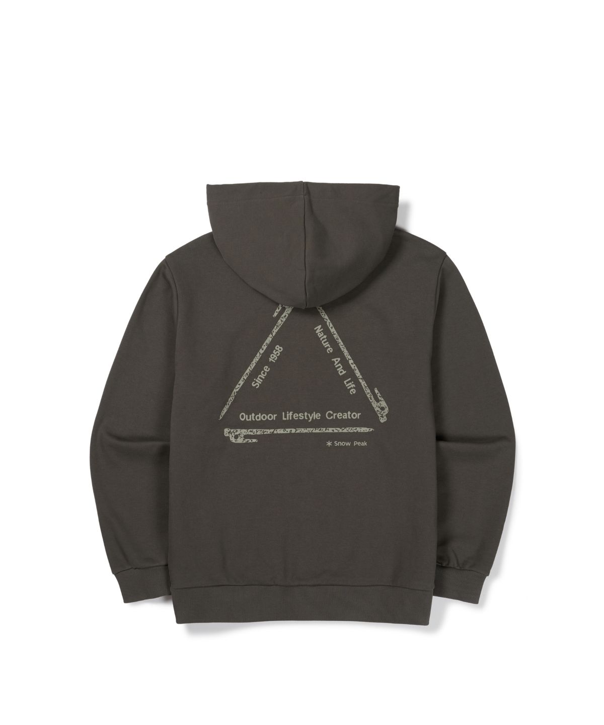 스노우피크 어패럴(SNOWPEAK APPAREL) 약기모 그래픽 후드 집업 (S26WUFFJ68) Dark Khaki