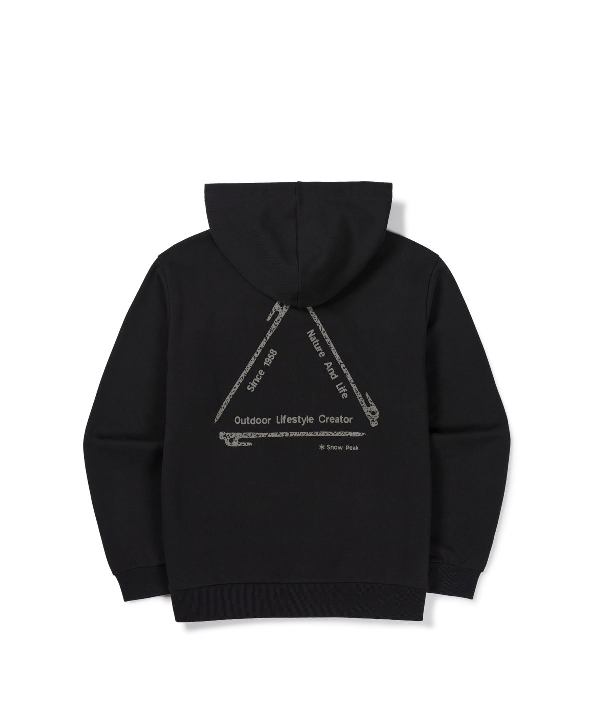 스노우피크 어패럴(SNOWPEAK APPAREL) 약기모 그래픽 후드 집업 (S26WUFFJ68) Black