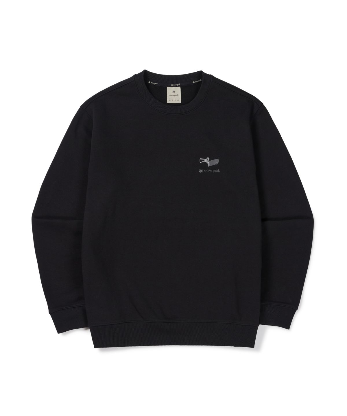 스노우피크 어패럴(SNOWPEAK APPAREL) 약기모 버너 그래픽 맨투맨 (S26WUFHT66) Black