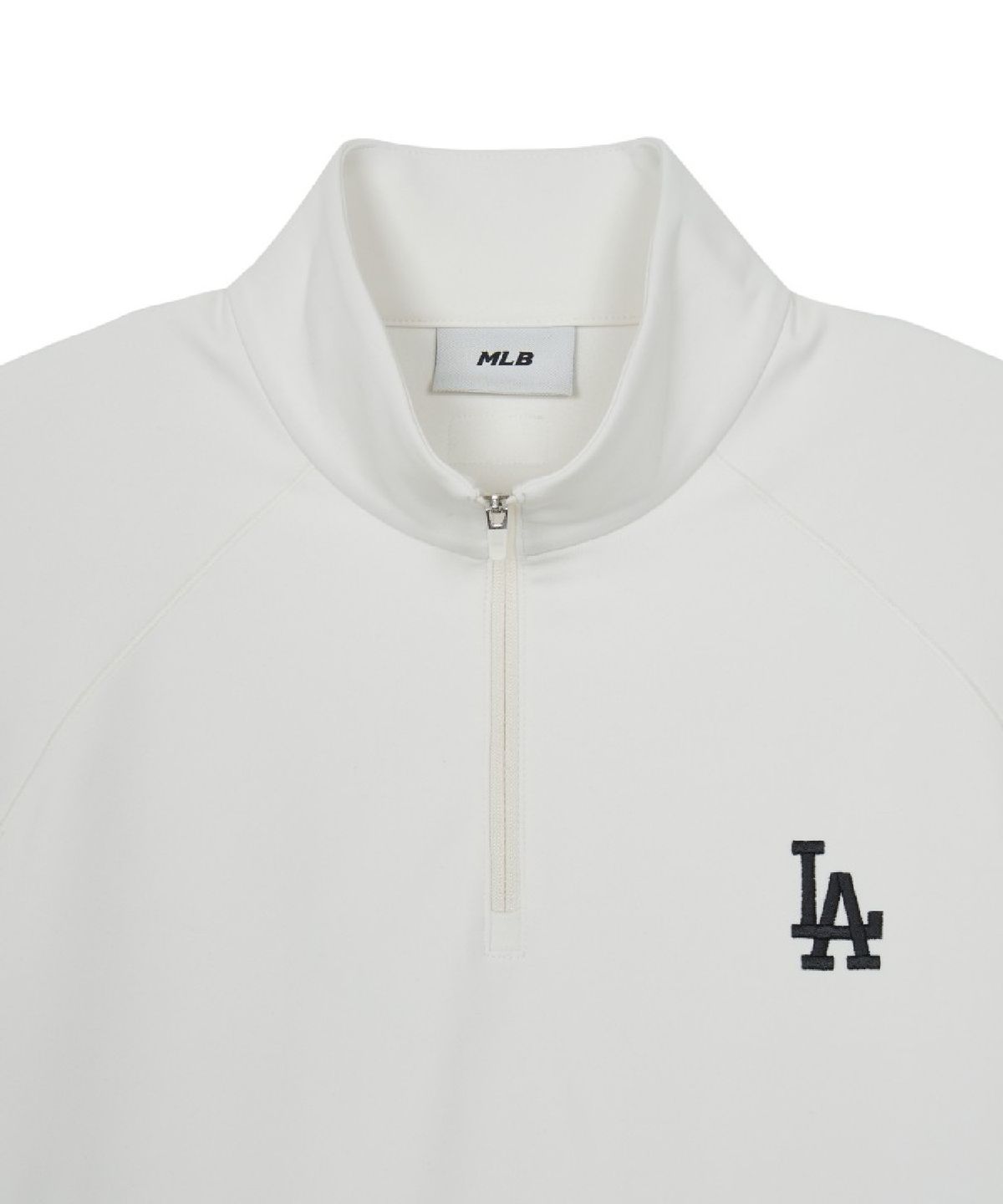 엠엘비(MLB) 베이직 레귤러핏 기모 긴팔 하프집 티셔츠 LA (Cream)