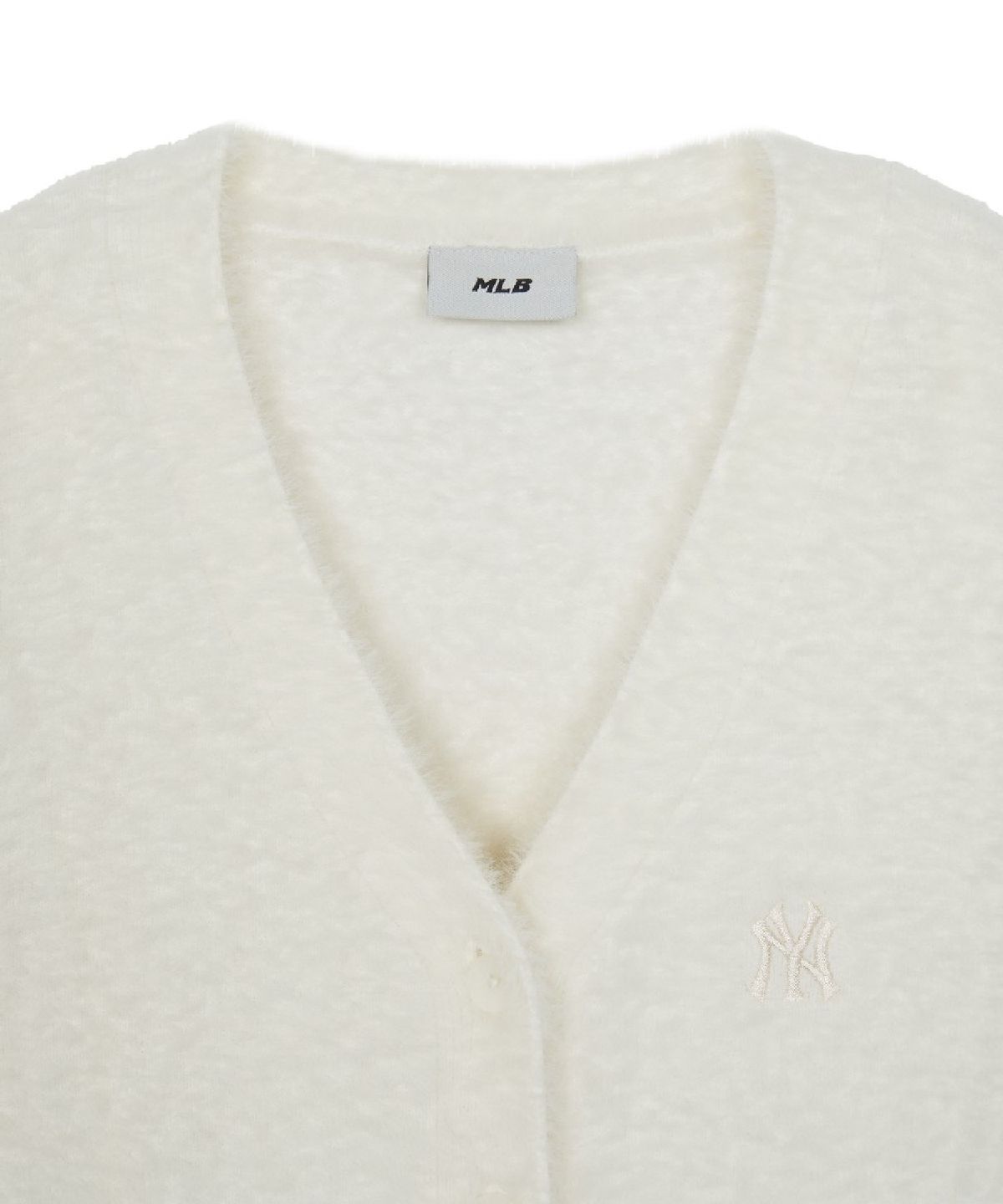 엠엘비(MLB) 여성 베이직 플러피 브이넥 가디건 NY (Cream)