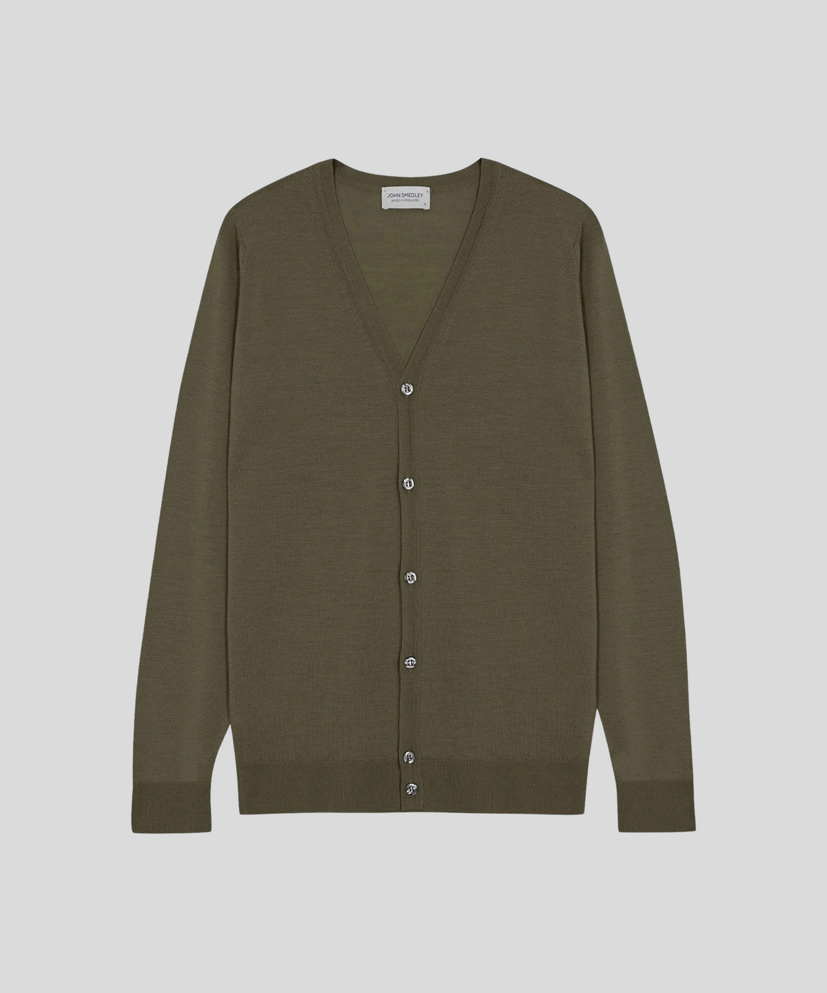 존 스메들리(JOHN SMEDLEY) PETWORTH Extra Fine Merino Wool Standard Fit V-Neck Cardigan Heritage 4 Colors