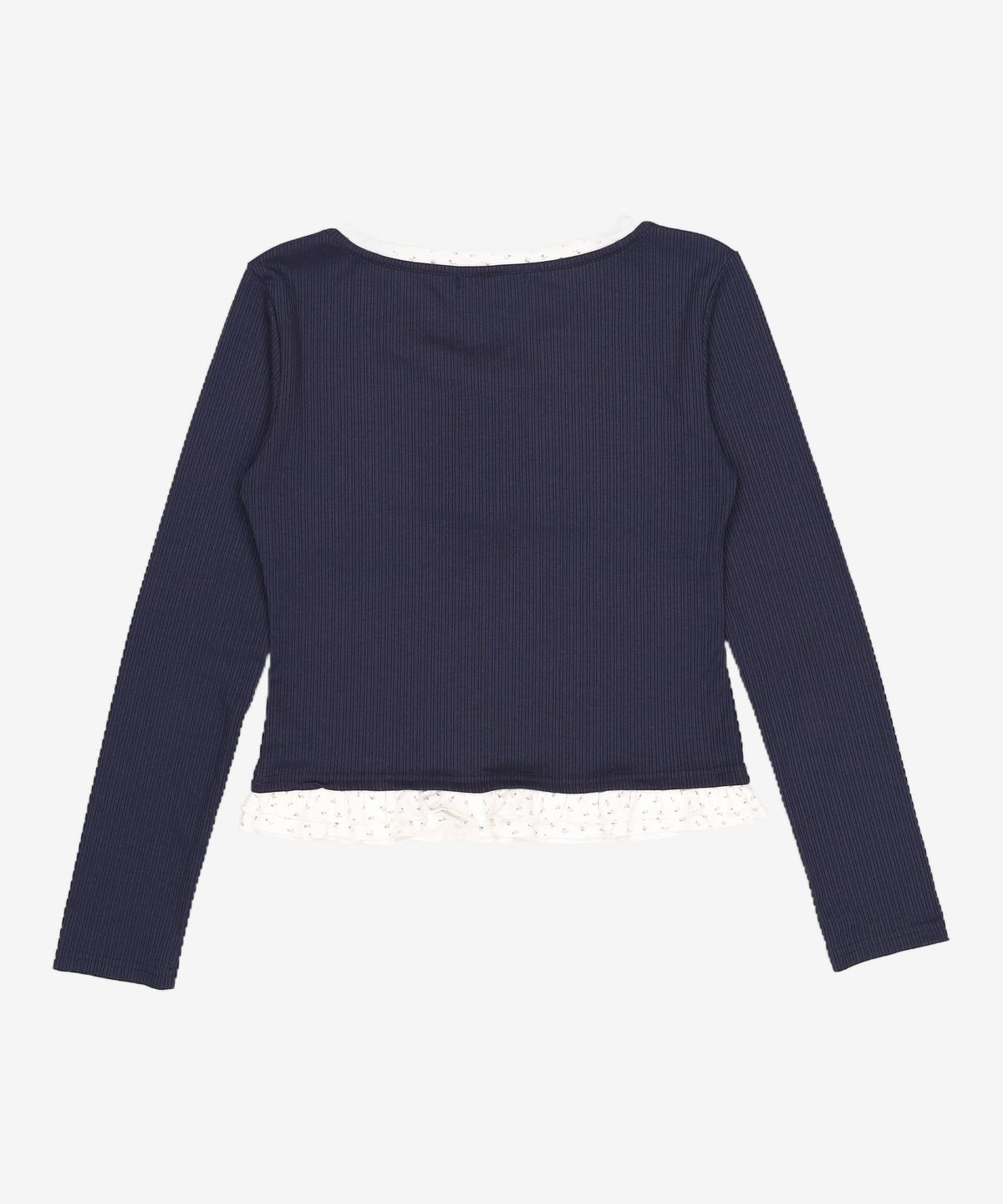 미쏘(MIXXO) 패턴 프릴 레이어드 티셔츠_MIWLWG412A MIWHWG50QA M