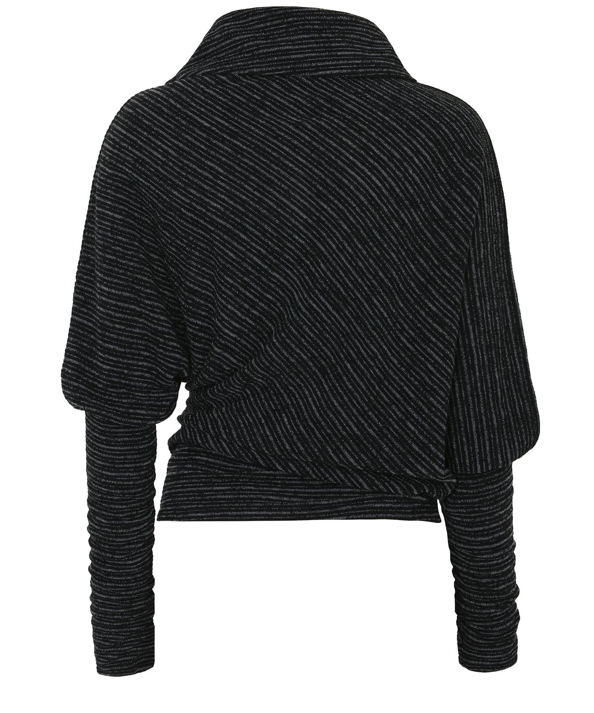 플레어업(FLAREUP) Knit Asymmetrical Long Sleeve (FL-193_Stripe Black)