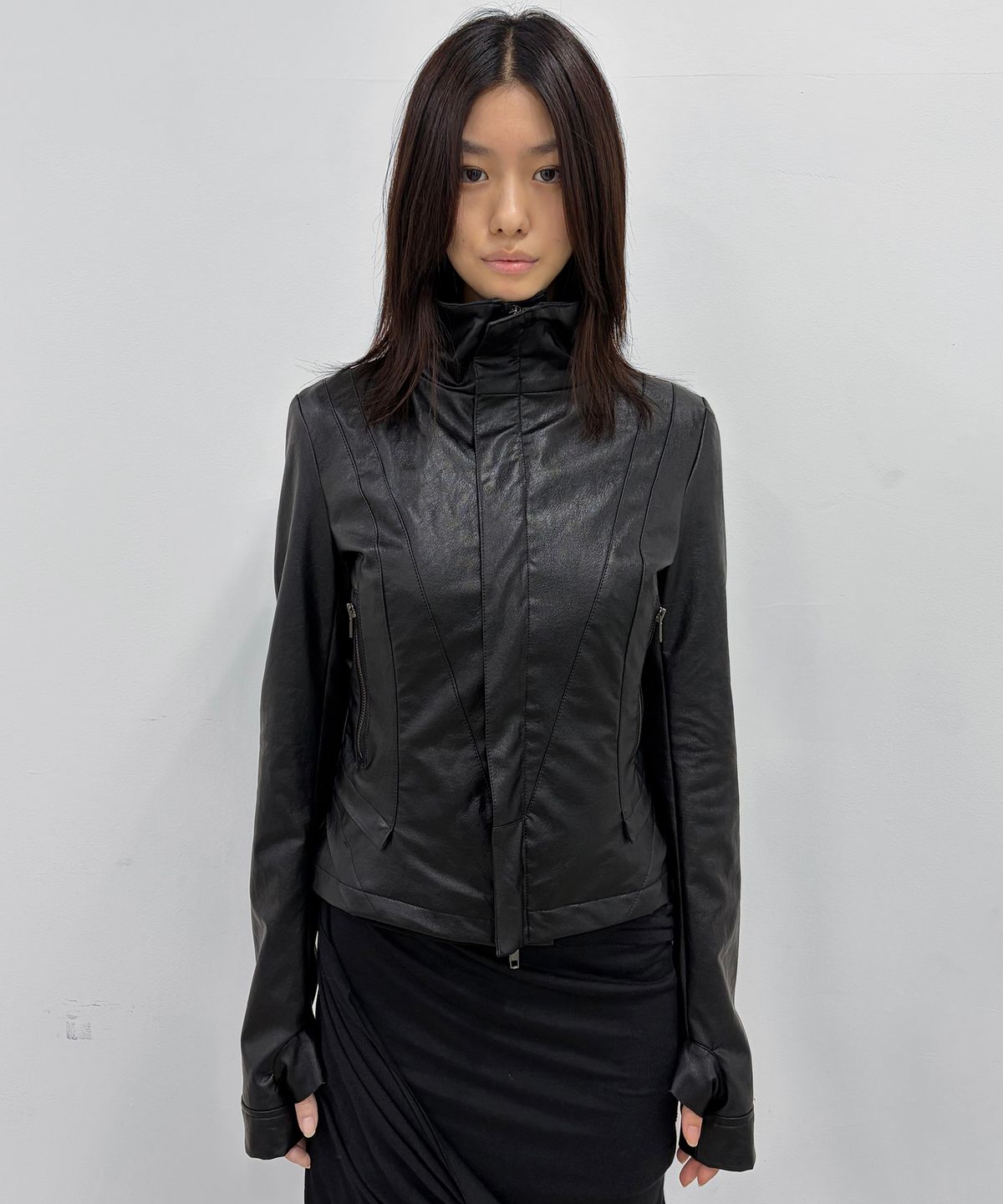 플레어업(FLAREUP) Sculpted Leather Jacket (FL-068_Black)