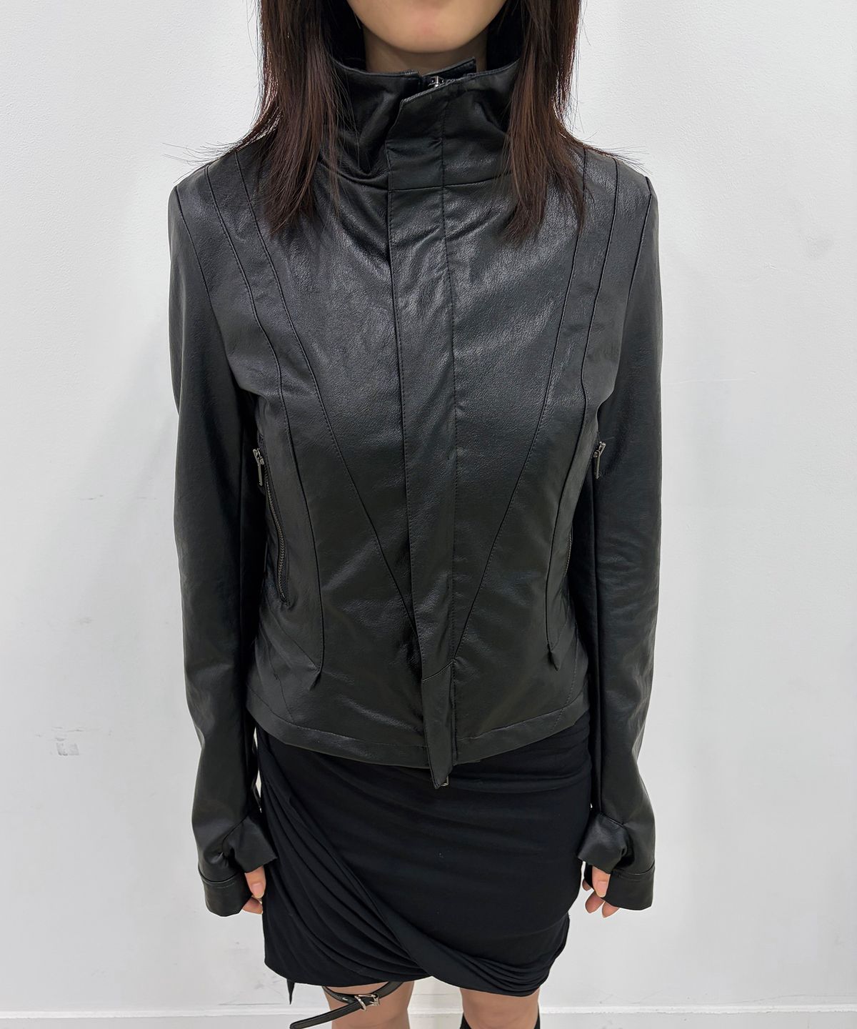 플레어업(FLAREUP) Sculpted Leather Jacket (FL-068_Black)
