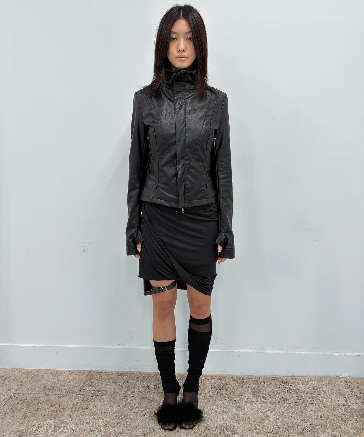 플레어업(FLAREUP) Sculpted Leather Jacket (FL-068_Black)