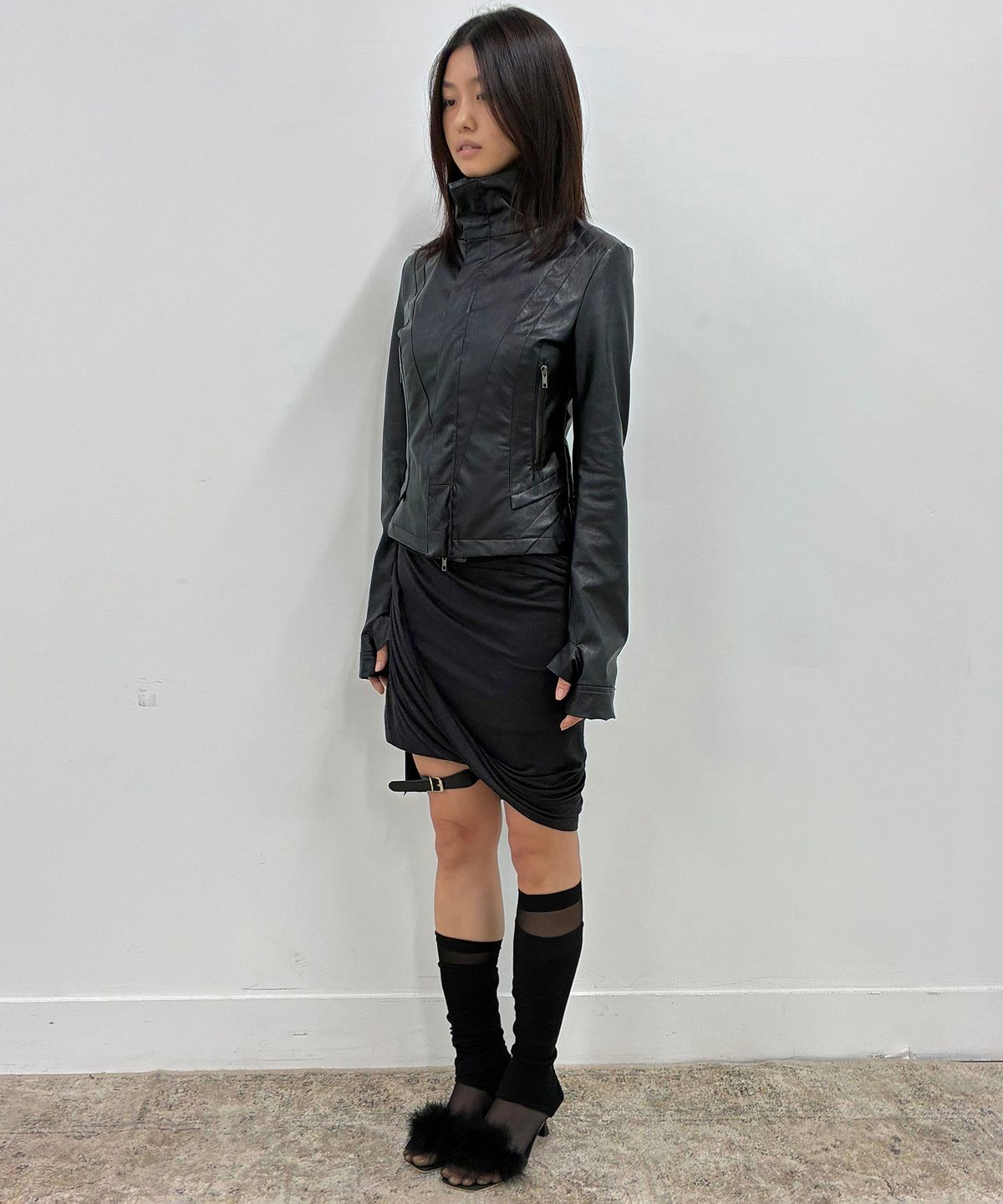 플레어업(FLAREUP) Sculpted Leather Jacket (FL-068_Black)