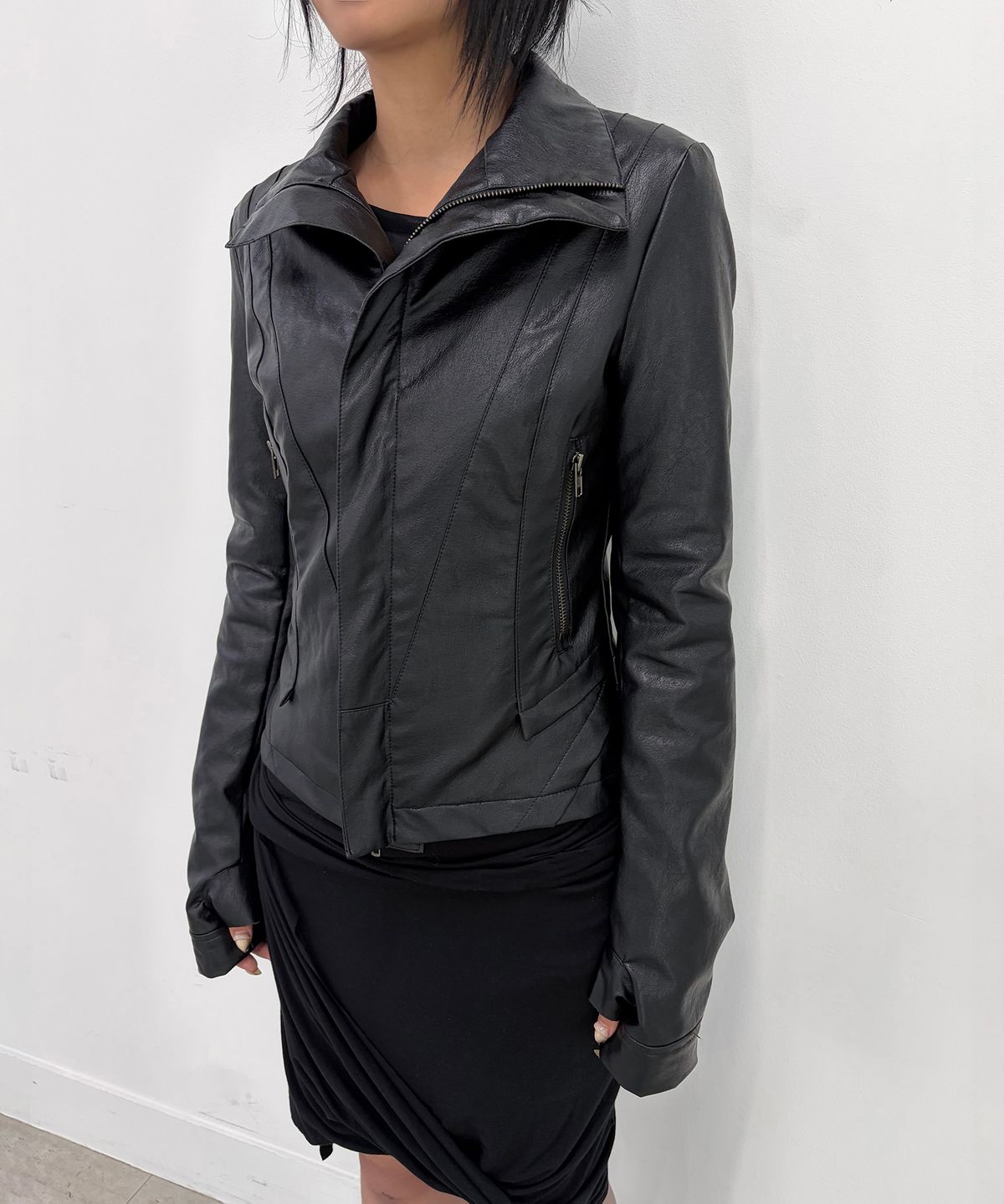 플레어업(FLAREUP) Sculpted Leather Jacket (FL-068_Black)
