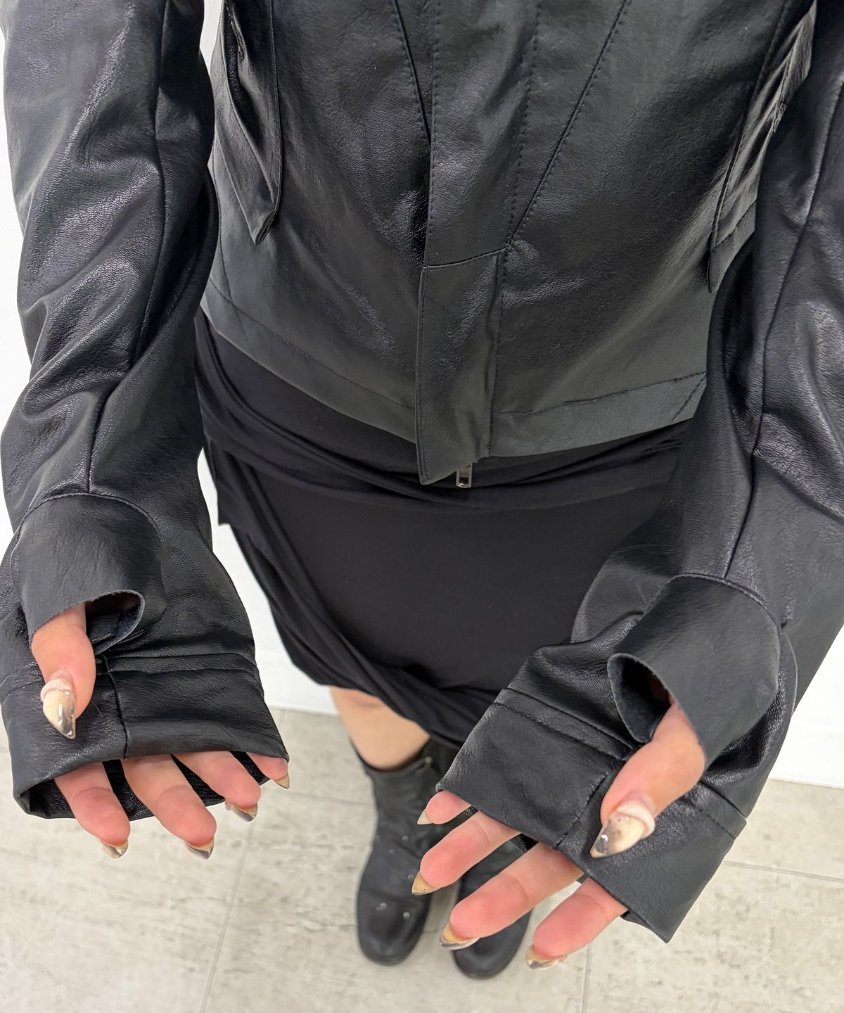 플레어업(FLAREUP) Sculpted Leather Jacket (FL-068_Black)