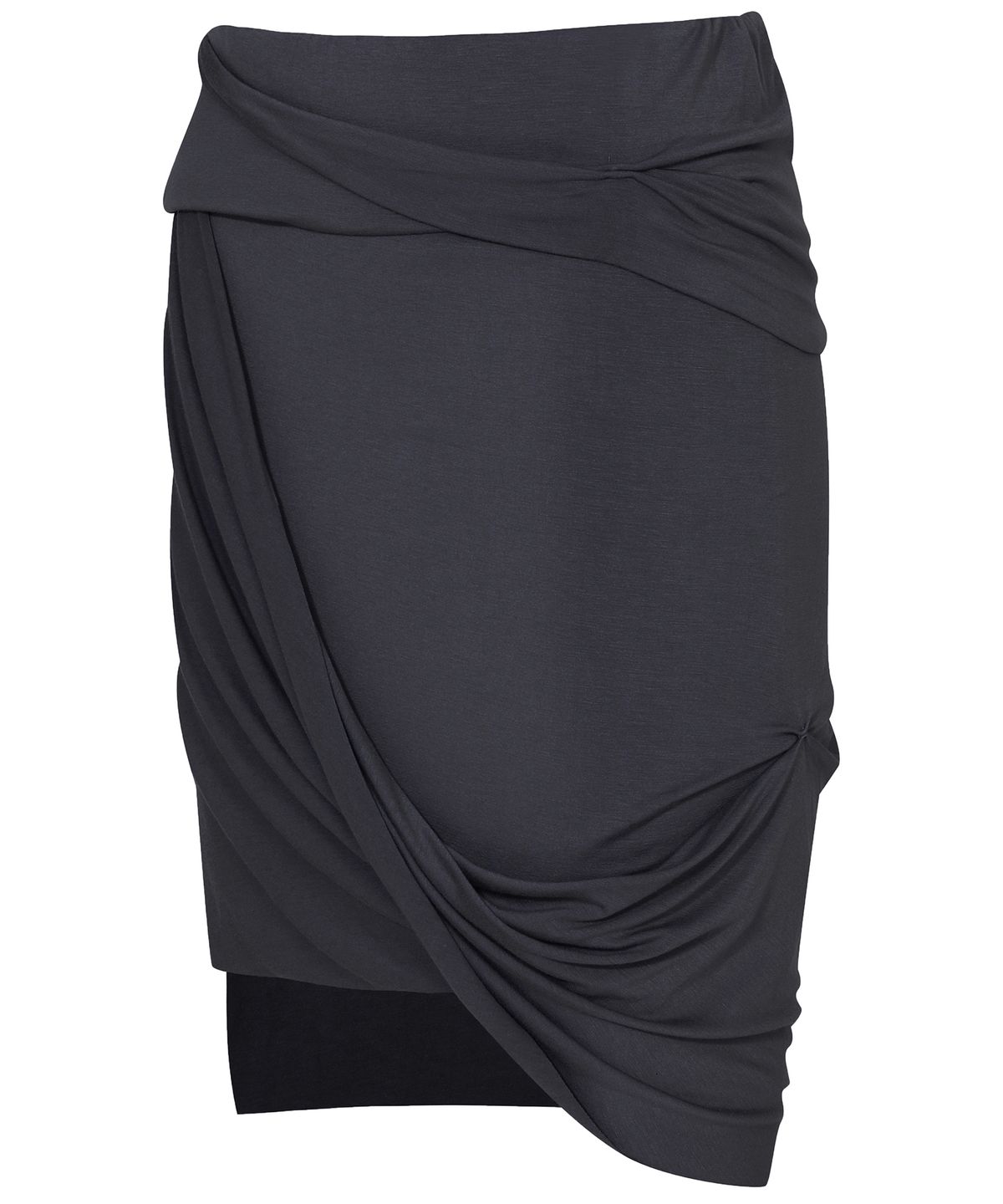 플레어업(FLAREUP) Asymmetrical Midi Skirt (FL-274_Charcoal)