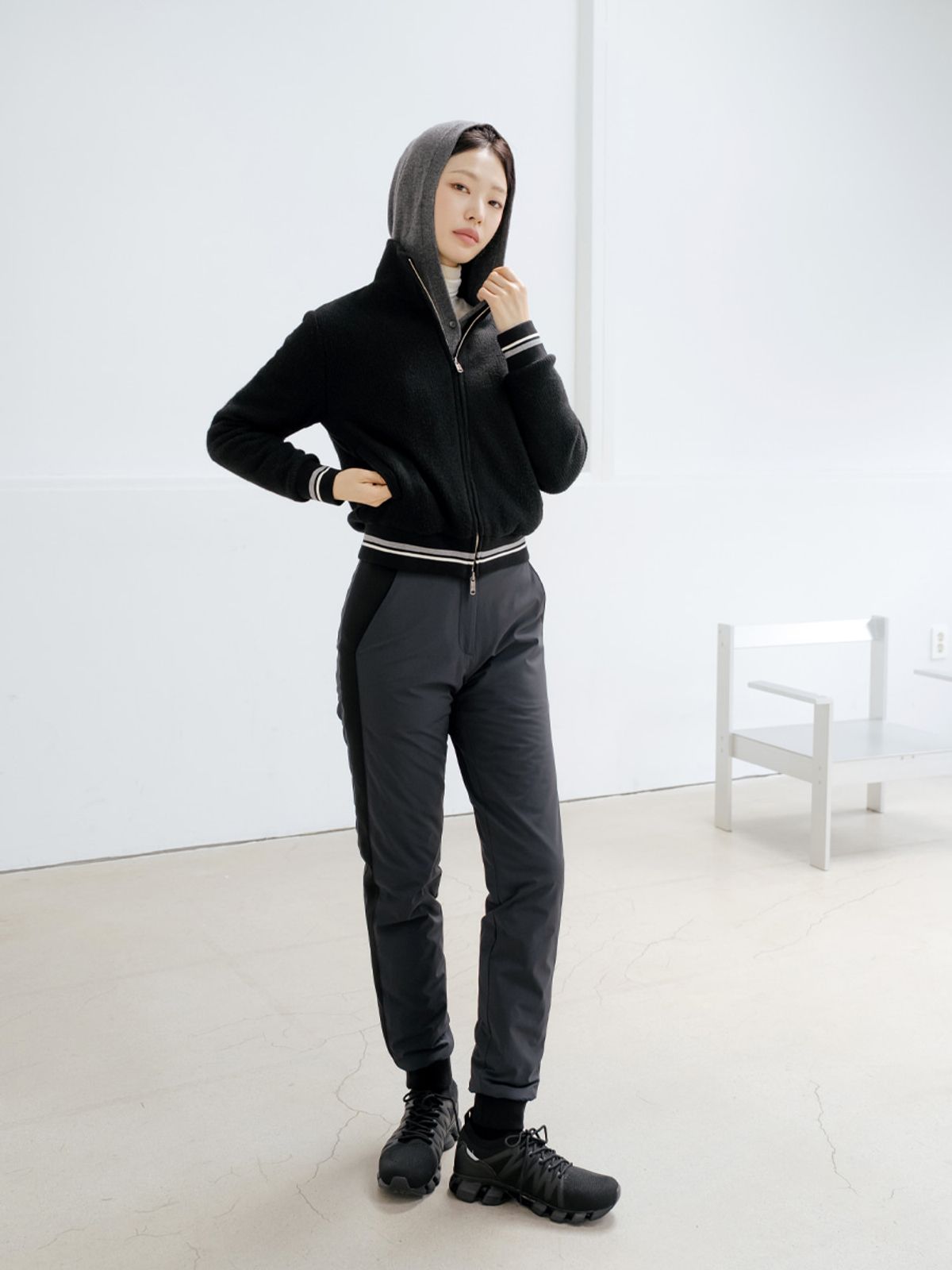 니티나(NITINA) 방풍 집업 가디건 BK