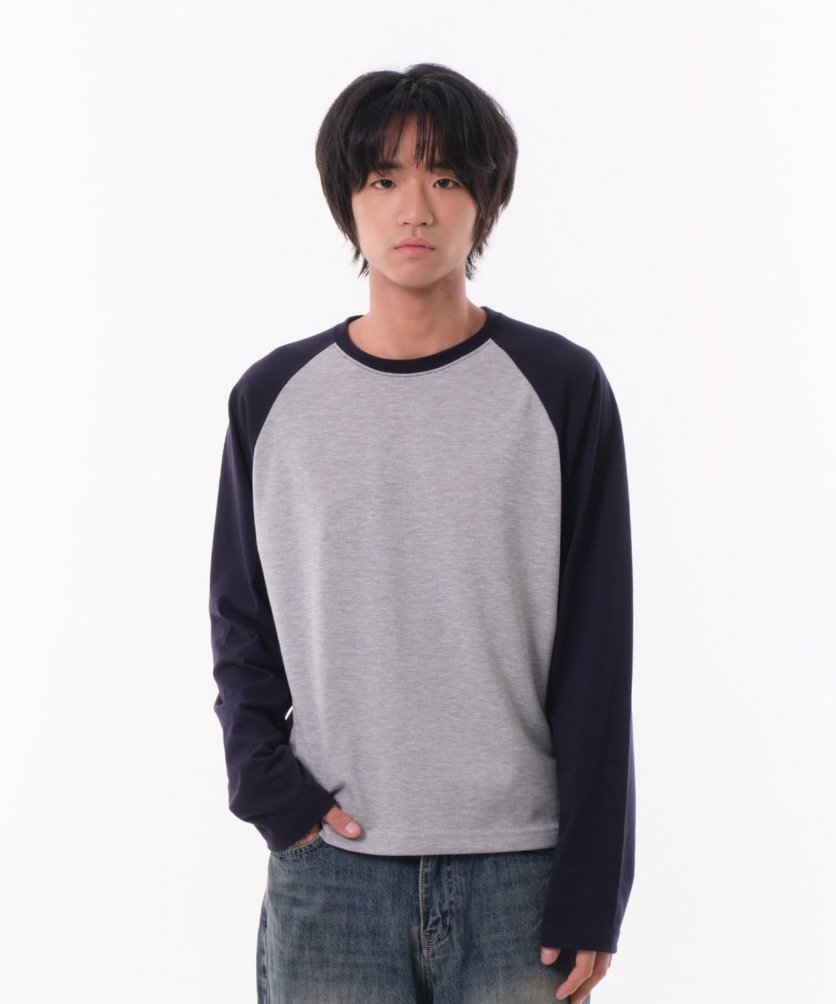 다이브인(DIVEIN) RAGLAN LONG SLEEVE (NAVY)