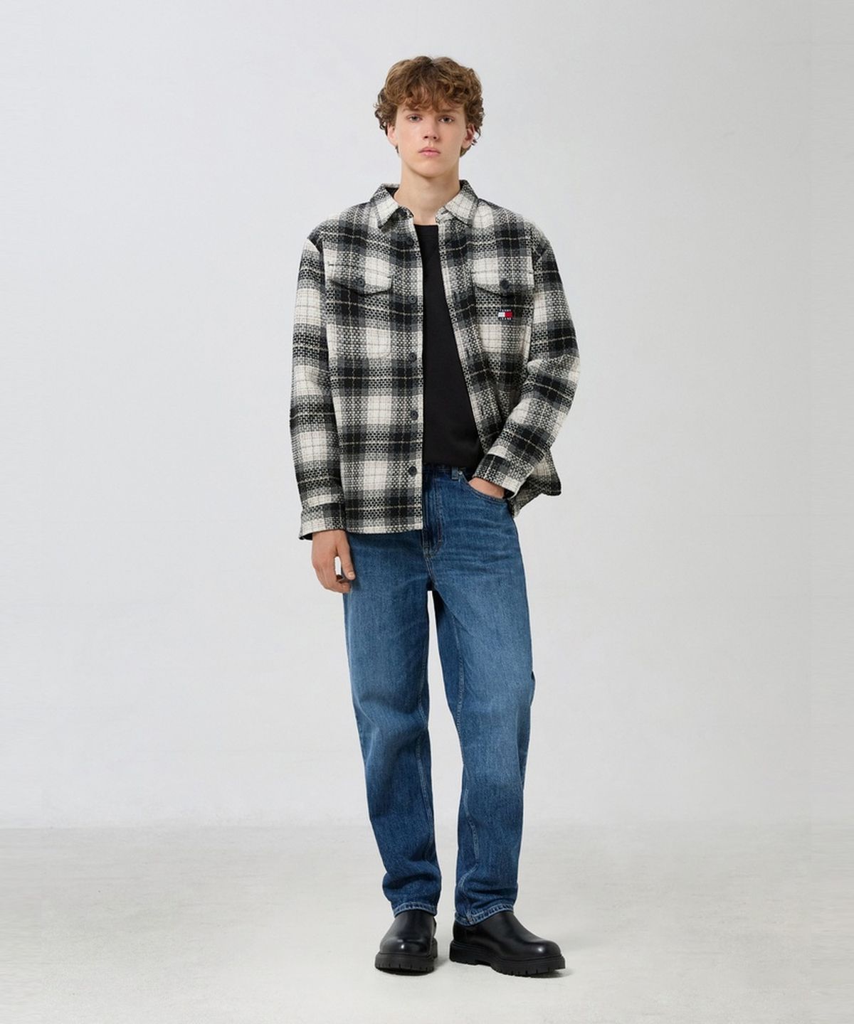 타미진스(TOMMY JEANS) 타탄 체크 오버 셔츠 (T32G7WSH17TMT10ME)