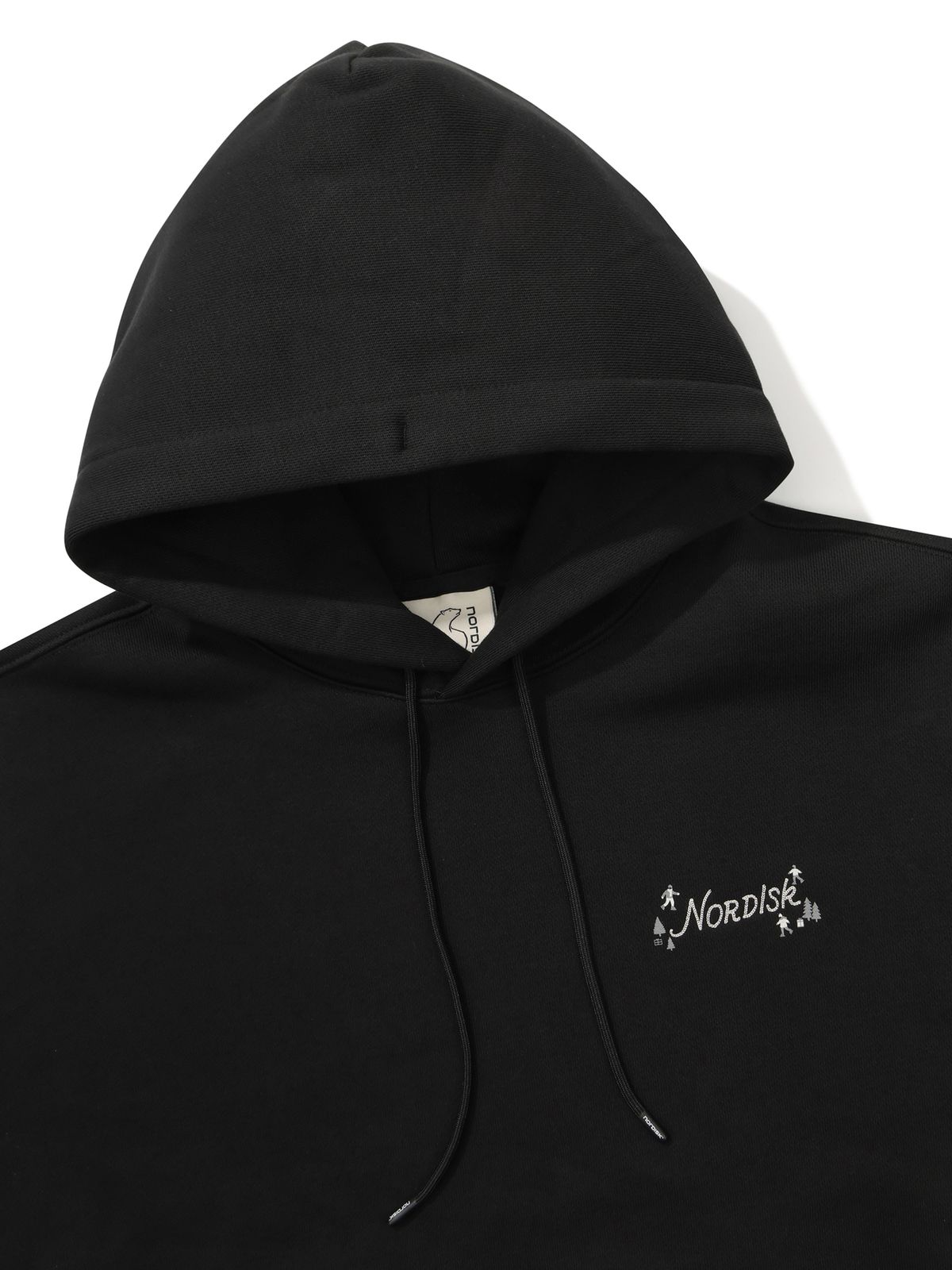 노르디스크(NORDISK) 아이스스케이팅 그래픽 기모 후디 티셔츠 - U_Black