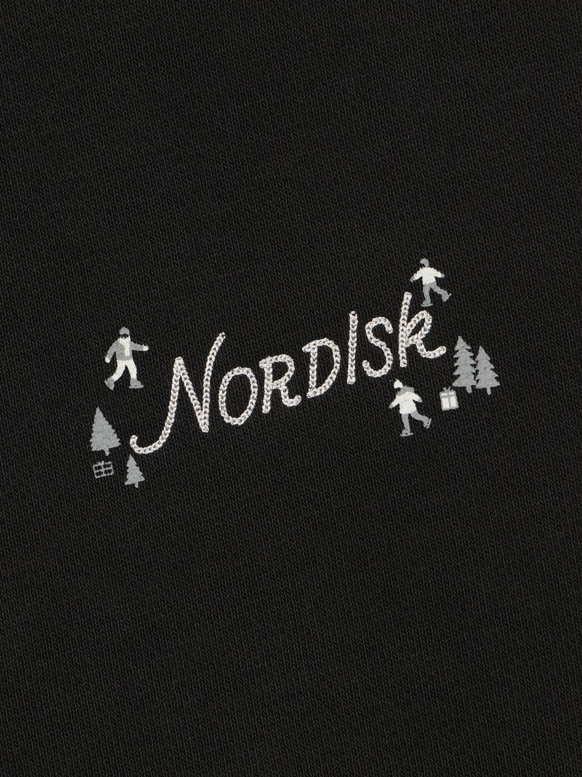 노르디스크(NORDISK) 아이스스케이팅 그래픽 기모 후디 티셔츠 - U_Black