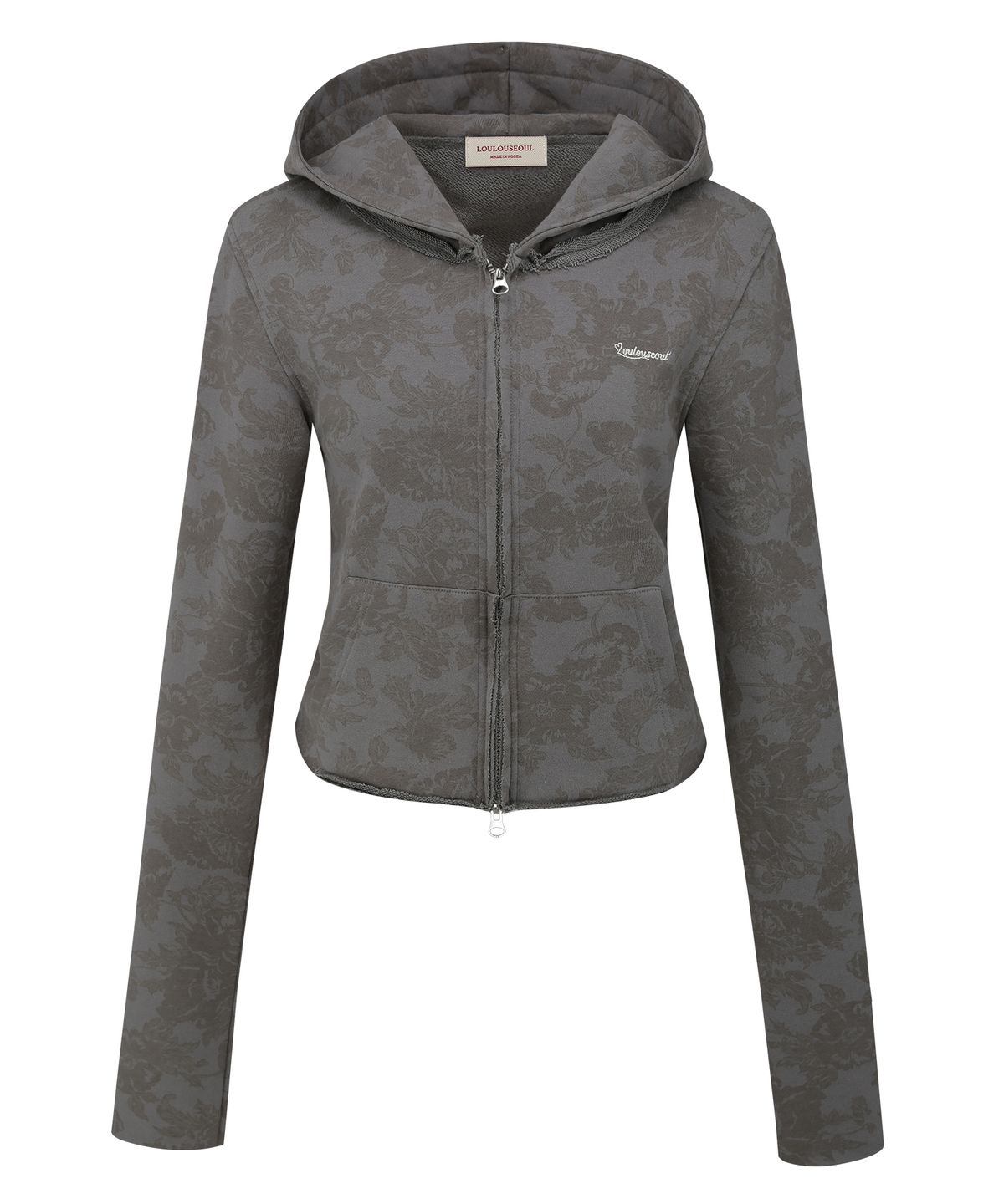 루루서울(LOULOUSEOUL) LILY WESTERN ZIP HOODIE (CHARCOAL)