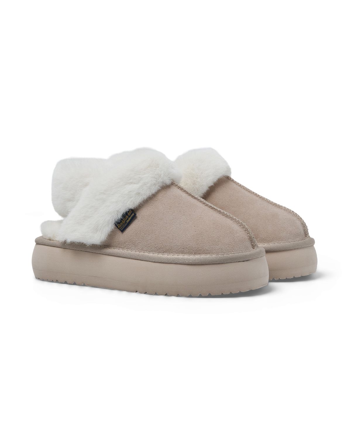 락피쉬웨더웨어(ROCKFISH WEATHERWEAR) CLOUDY PLATFORM FUR SLINGBACKS - PINK