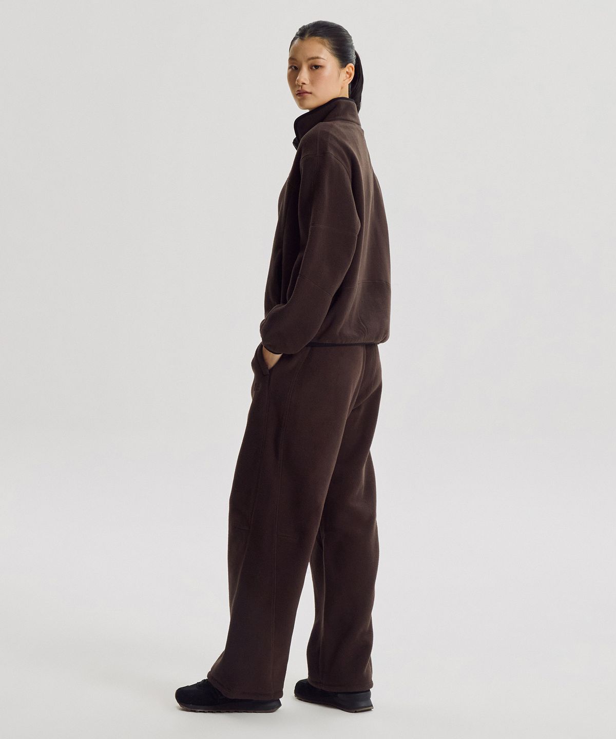 뉴발란스(NEW BALANCE) NBMLG4W952 / WOMEN 코지 플리스 와이드팬츠 (BROWN)