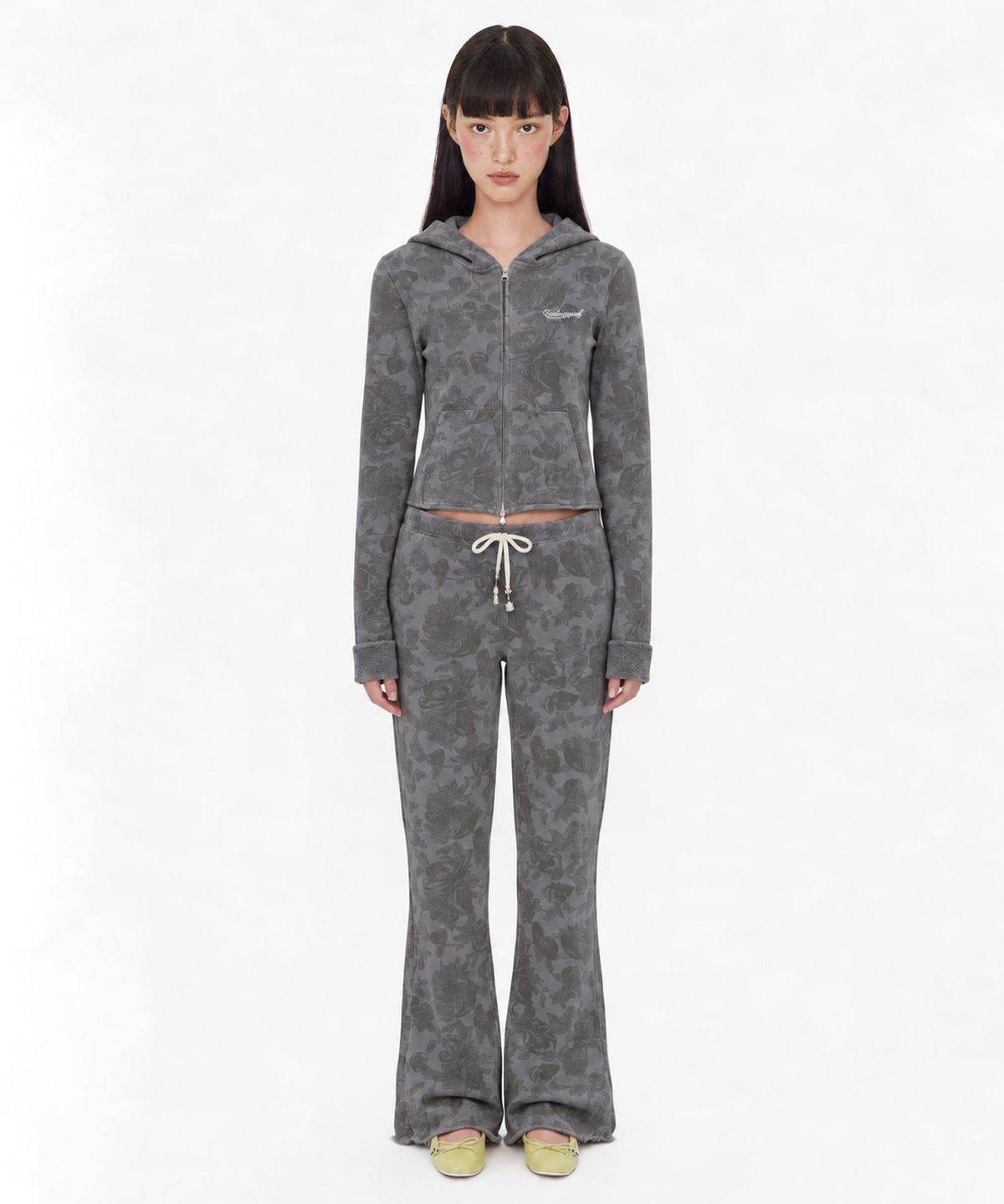 루루서울(LOULOUSEOUL) LILY WESTERN BOOTCUT JERSEY (CHARCOAL)